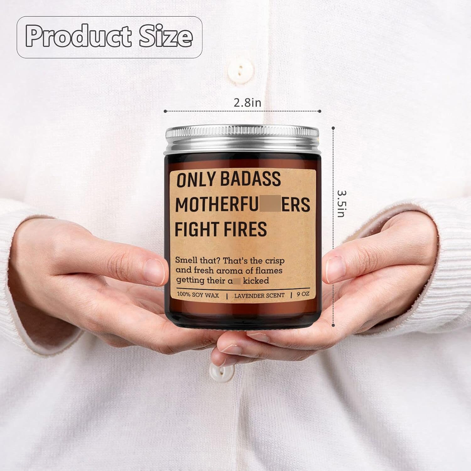 Fairys Gift Candle - Bold Firefighter Humor Lavender Scent