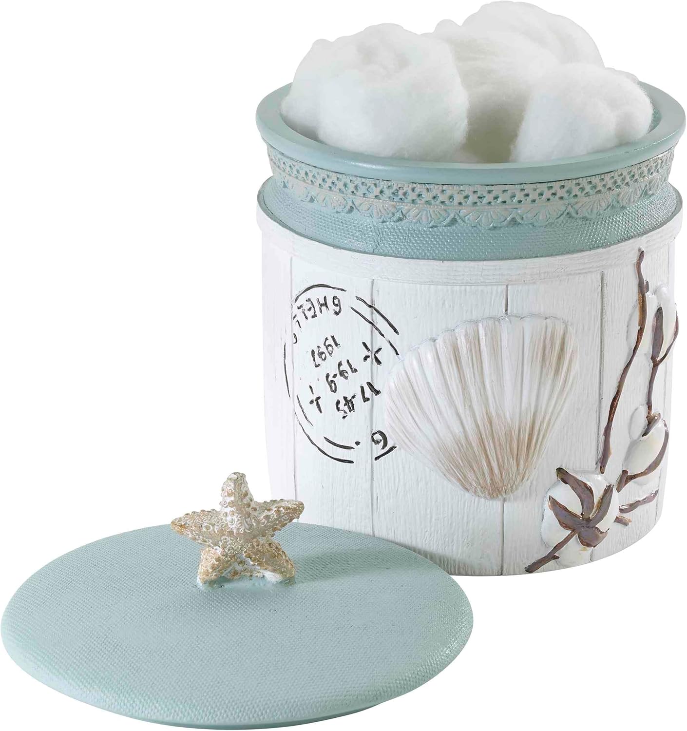 Avanti Linens Covered Jar with Shell Design