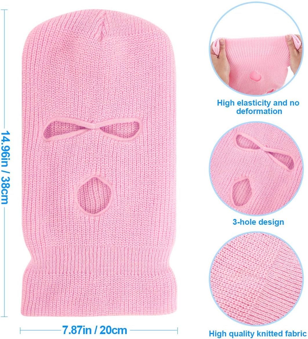 Tmflexe 2 Pieces 3-Hole Ski Mask Winter Balaclava Cap