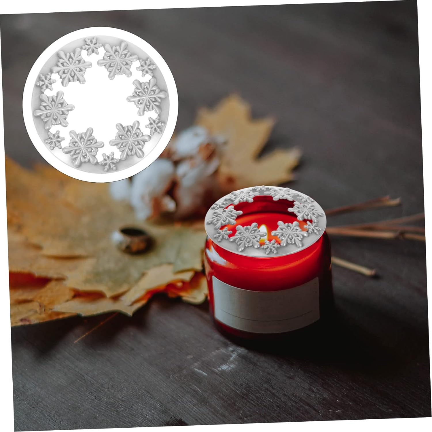 VILLCASE Vintage Snowflake Candle Jar Lid Cover