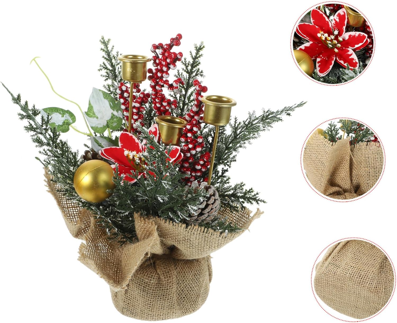 Luxshiny Christmas Fruit Ring Candle Holder