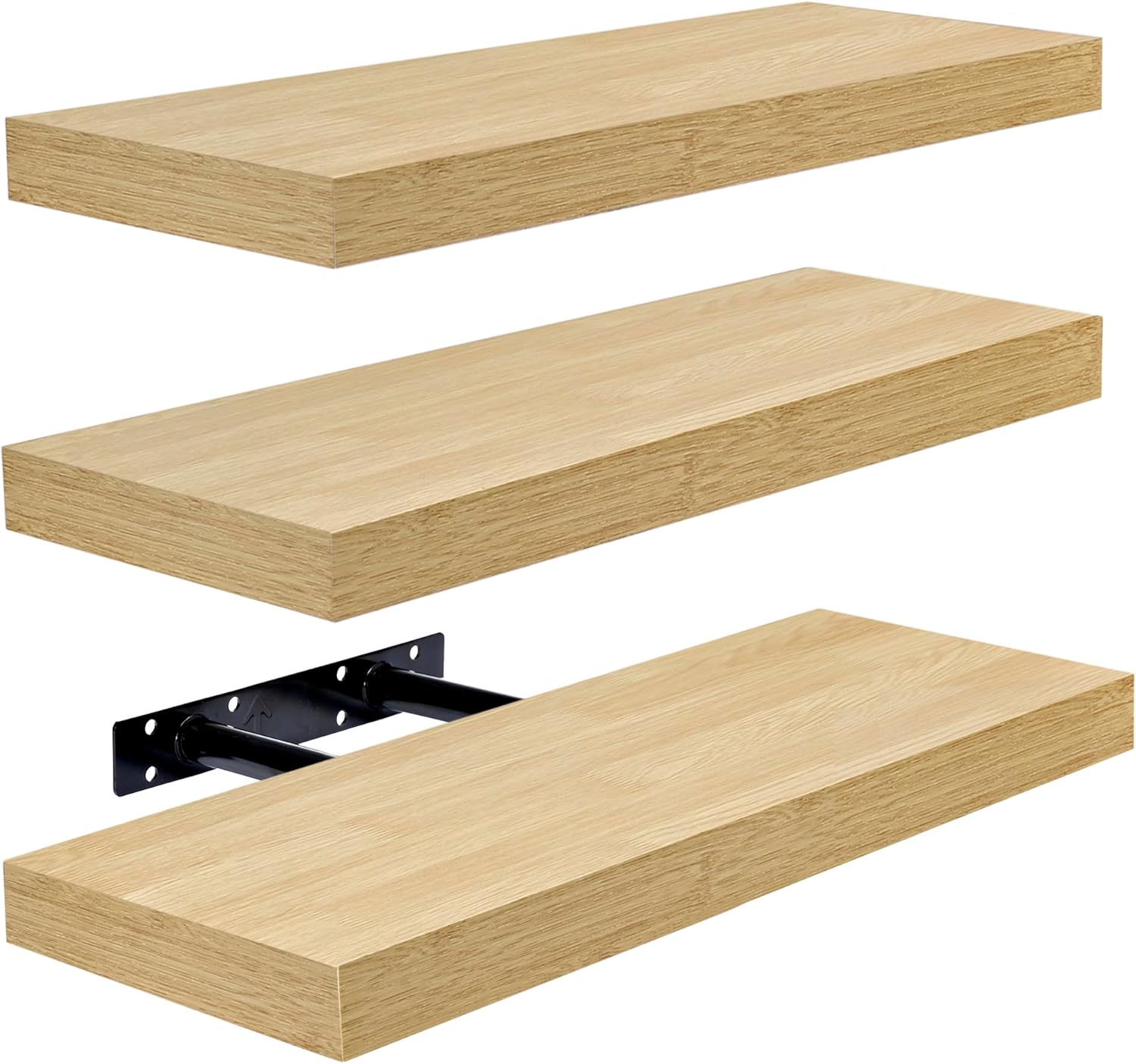 Sorbus Maple Floating Shelves 3 Pack Wall Mount