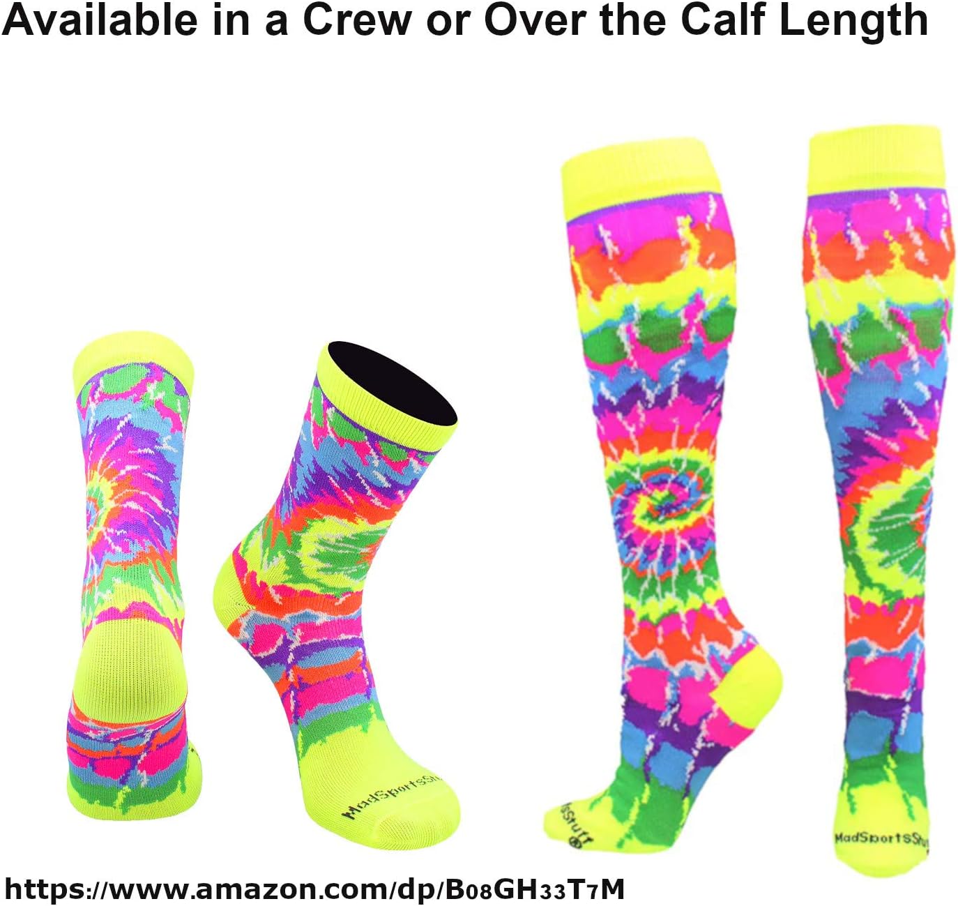 MadSportsStuff Tie Dye Socks for Active Sports
