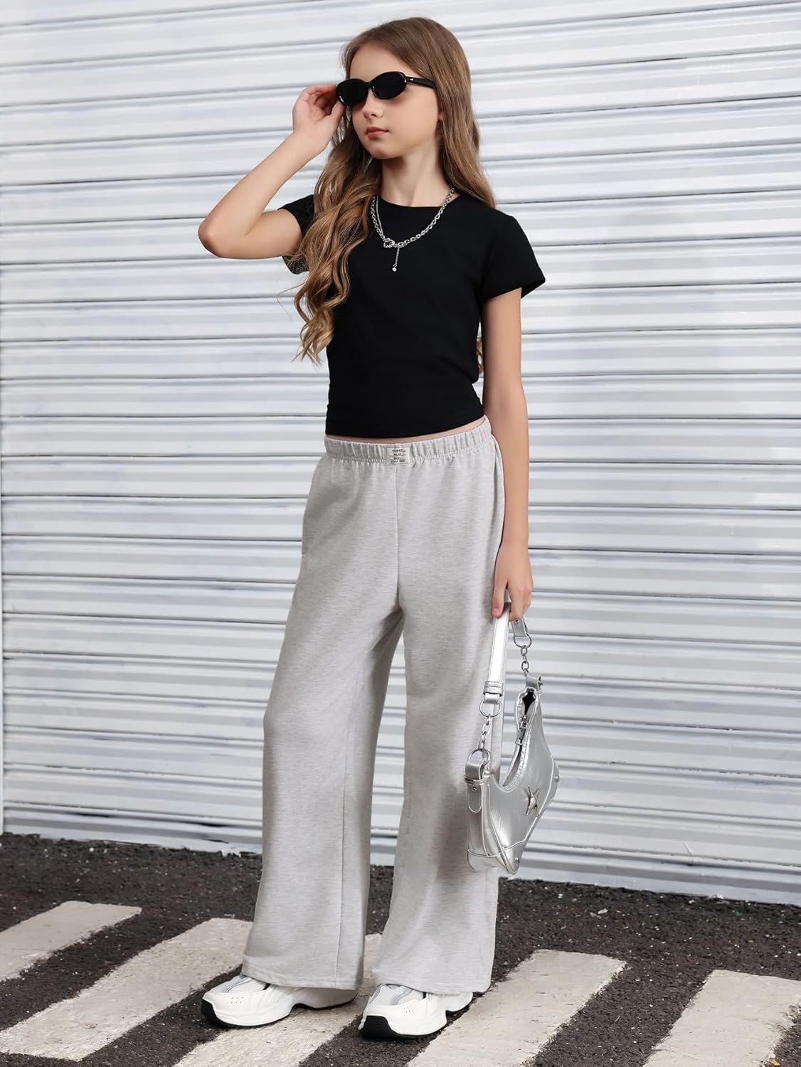 SOLY HUX Girls Wide Leg Sweatpants with Pockets