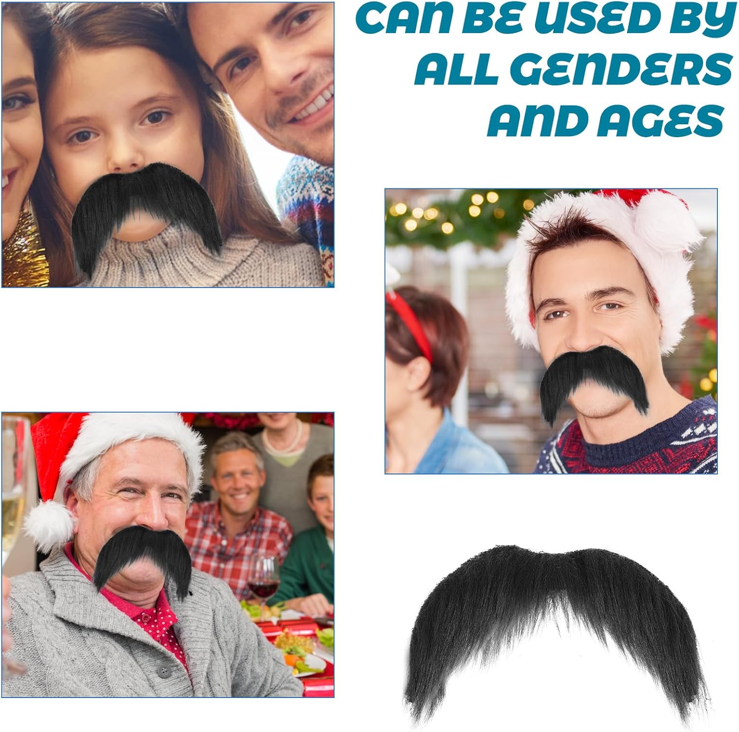 Yolev Fake Mustache Black Beard Adhesive for Adults