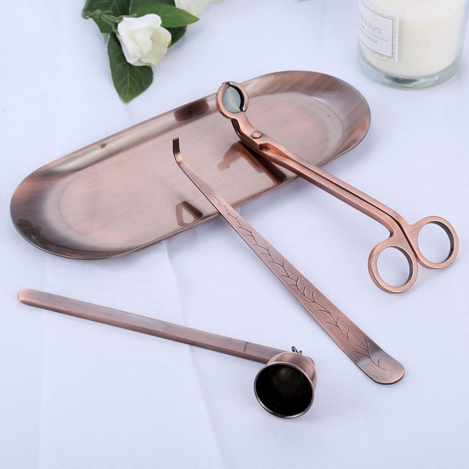 MUXSAM 4 in 1 Candle Accessory Set - Red Bronze 1