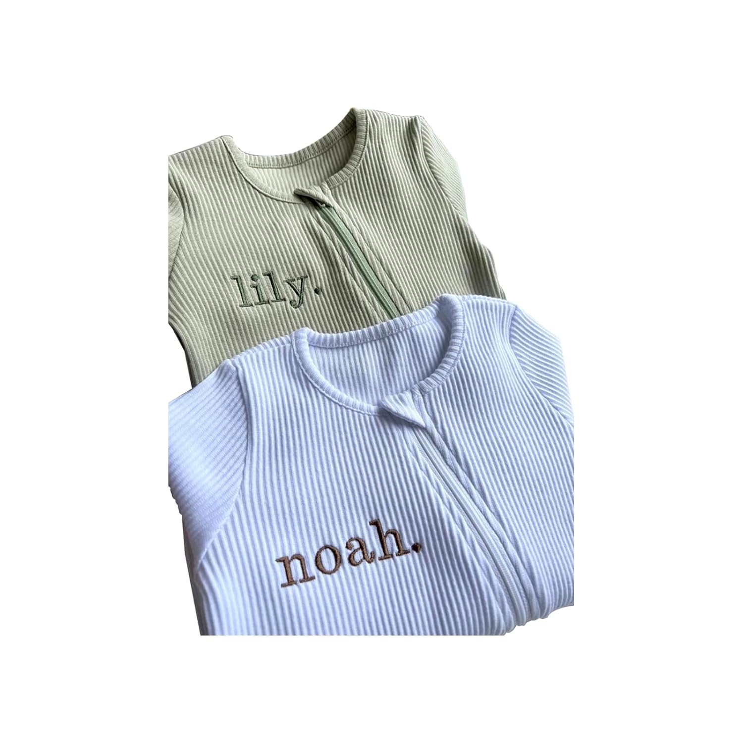 Personalised Baby Zip Bodysuit with Name Initials