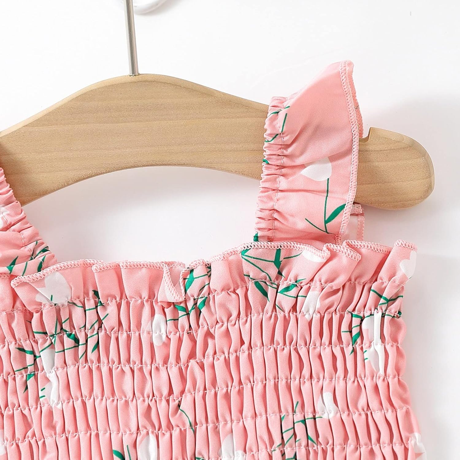 Toddler Girls Floral Print Smocked Outfit Set