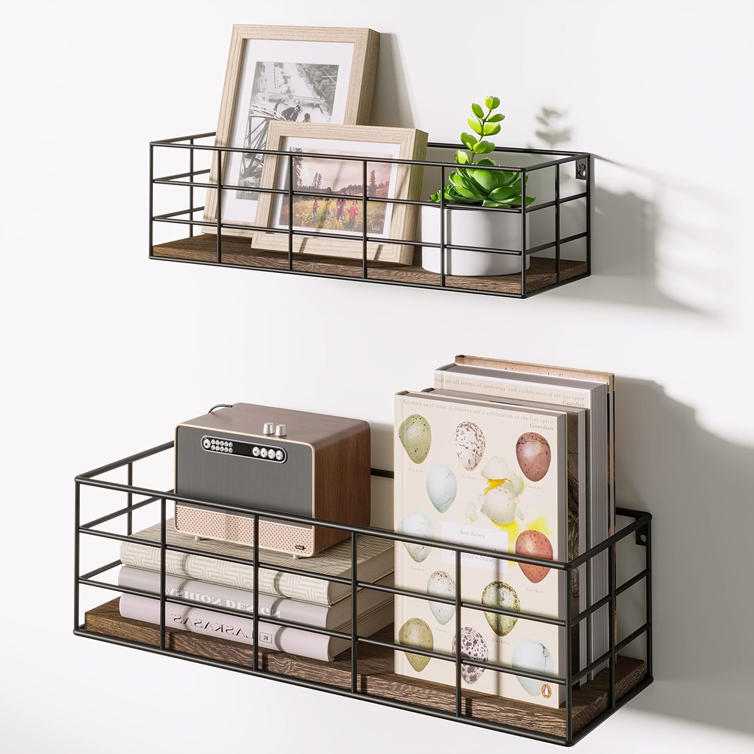 Fixwal Floating Shelves 4 Sets Wall Mounted Storage Shelves