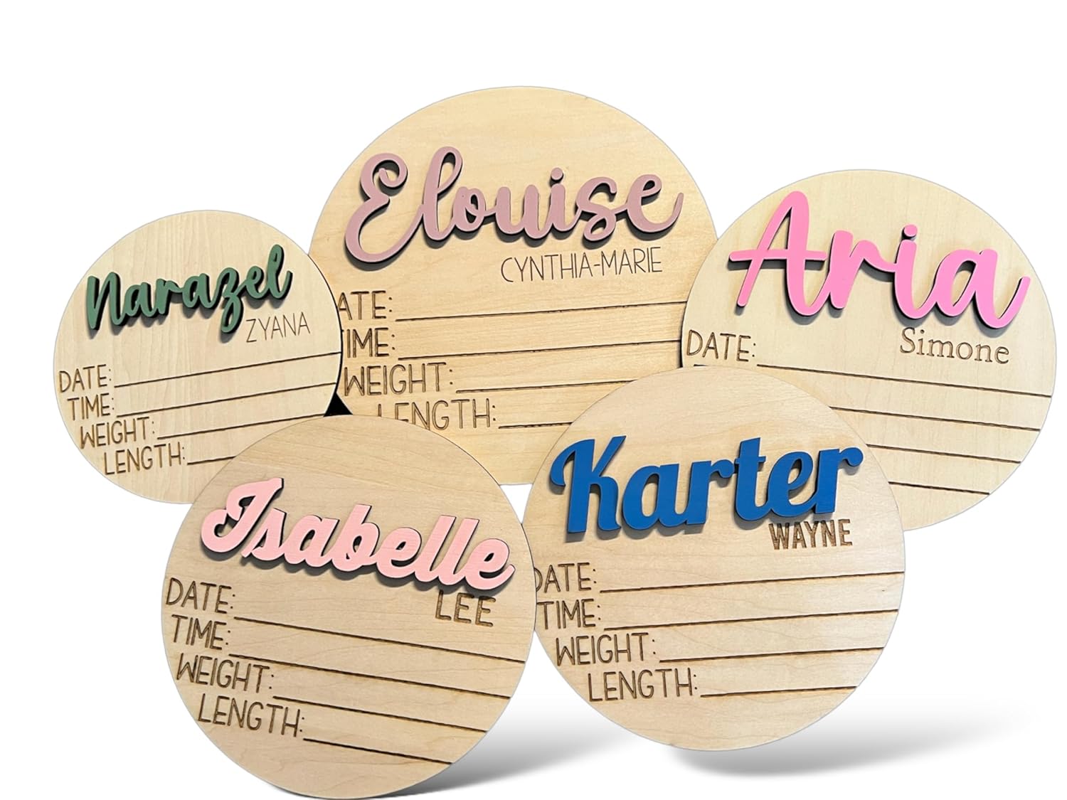 Personalized 3D Baby Name Announcement with Stats and Photo