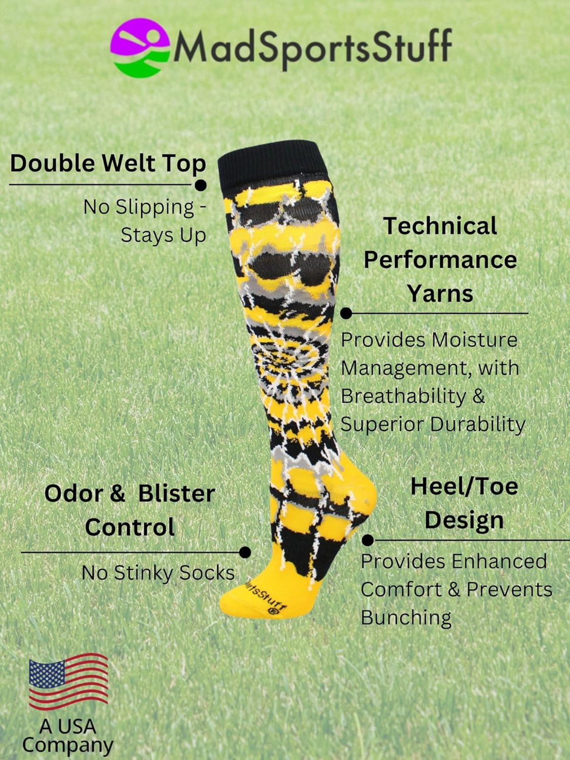 MadSportsStuff Tie Dye Socks for Active Sports