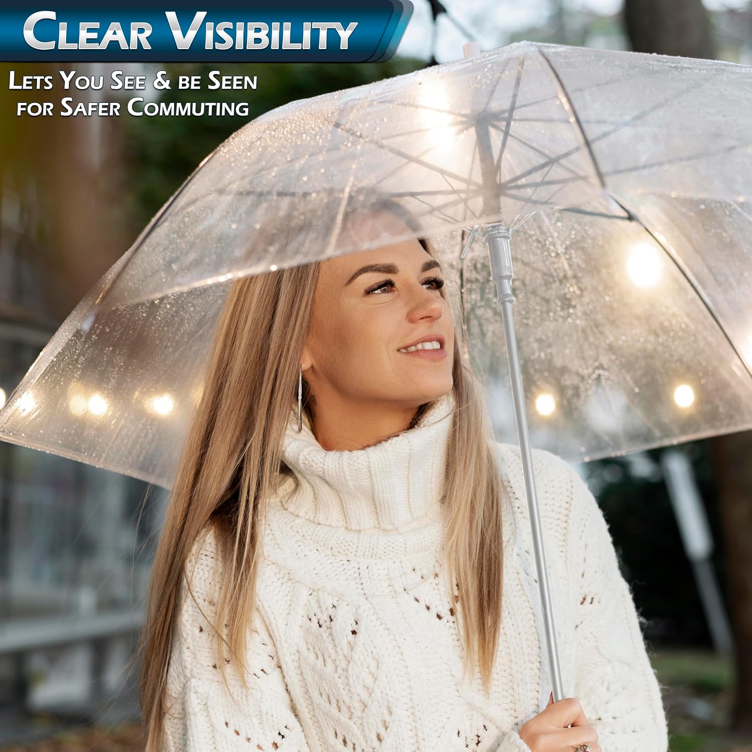 Home-X Clear Bubble Umbrella - Wind-Resistant Durable 1 Pack