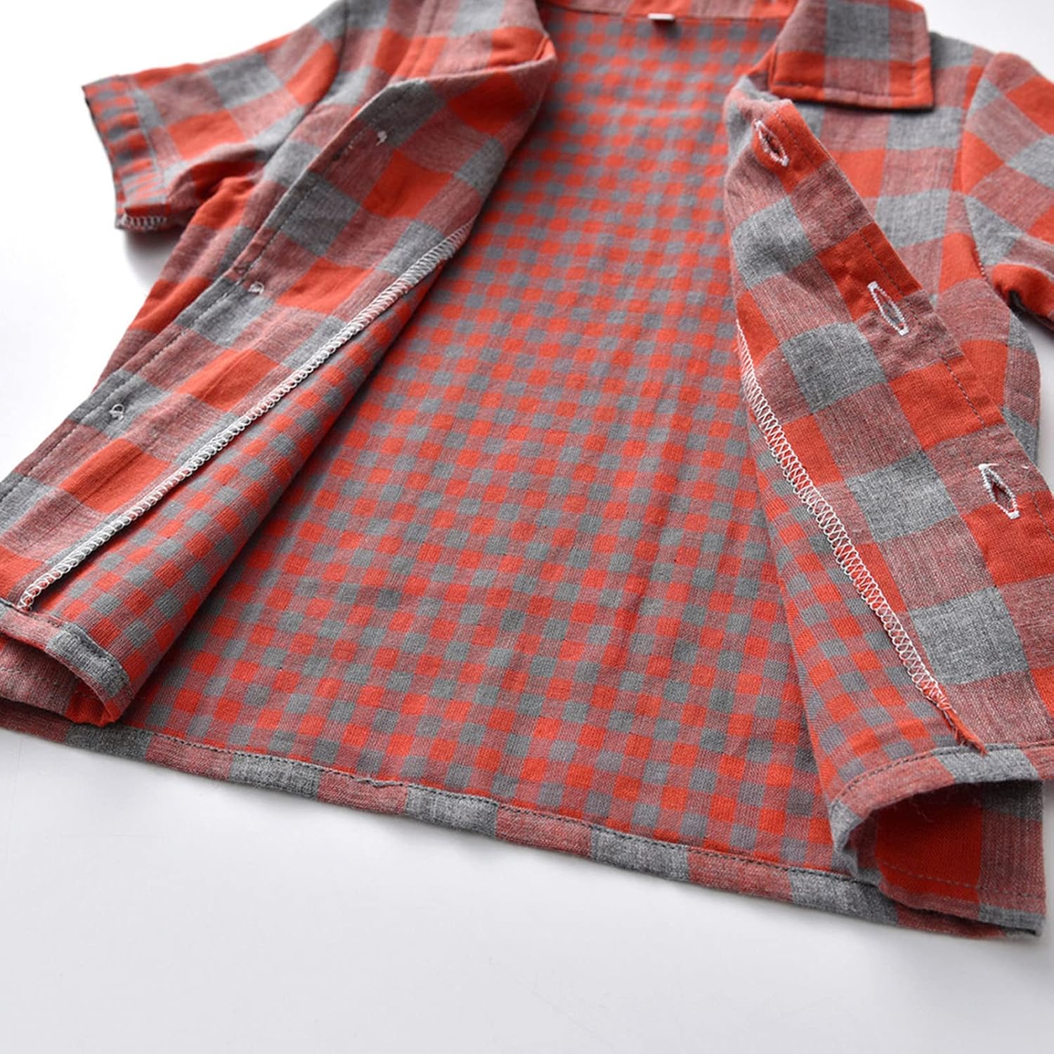 Plaid Girl Boy Short Pajama Set for Toddler Summer Sleepwear