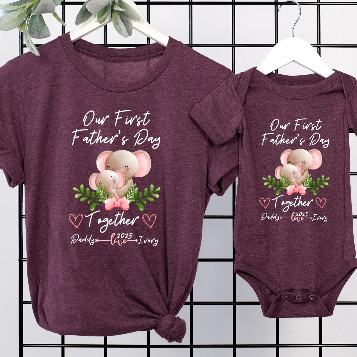 Our First Fathers Day Personalized Matching Shirts Set