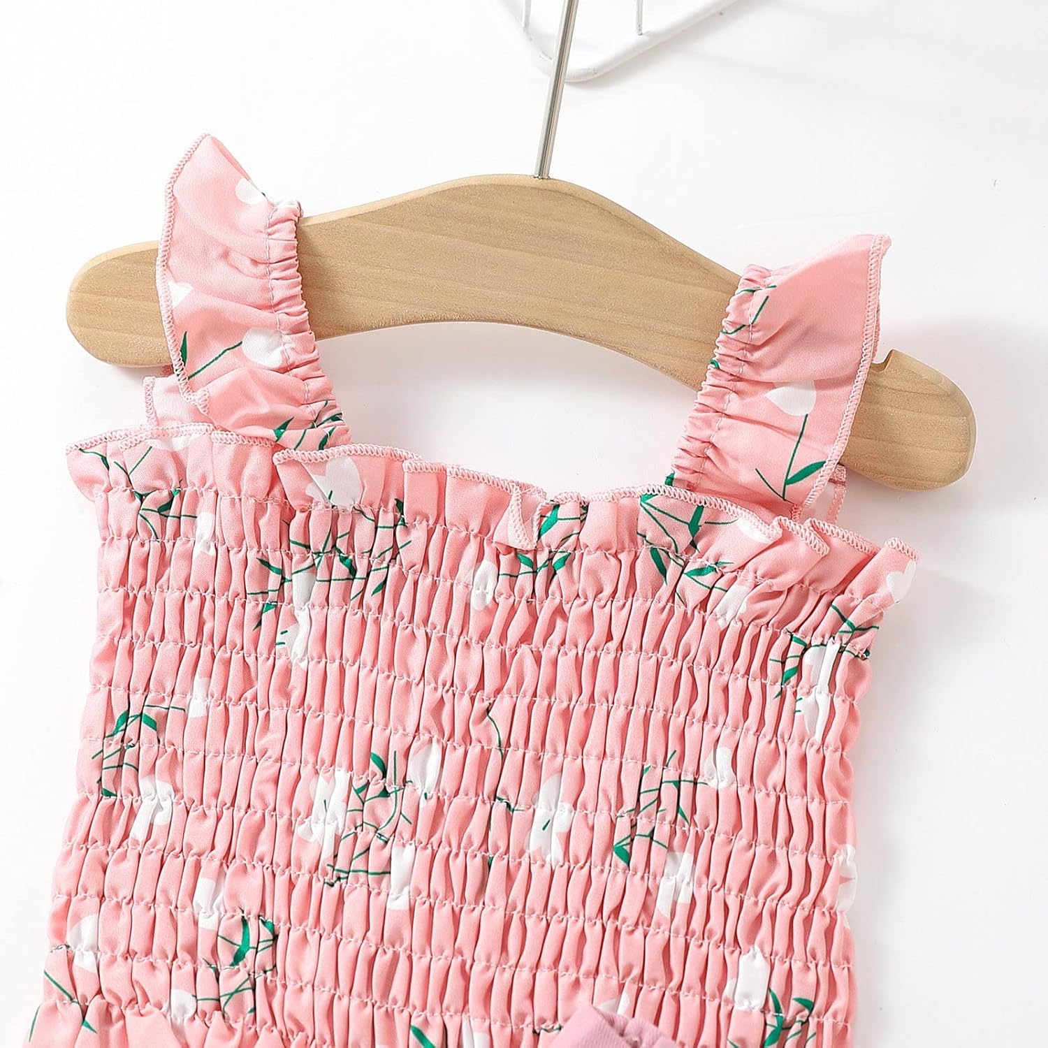 Toddler Girls Floral Print Smocked Outfit Set