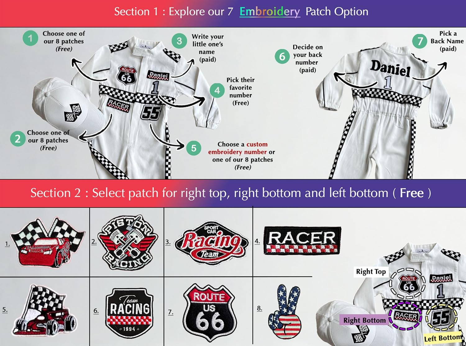 Handmade Race Car Driver Costume for Toddlers - 3T