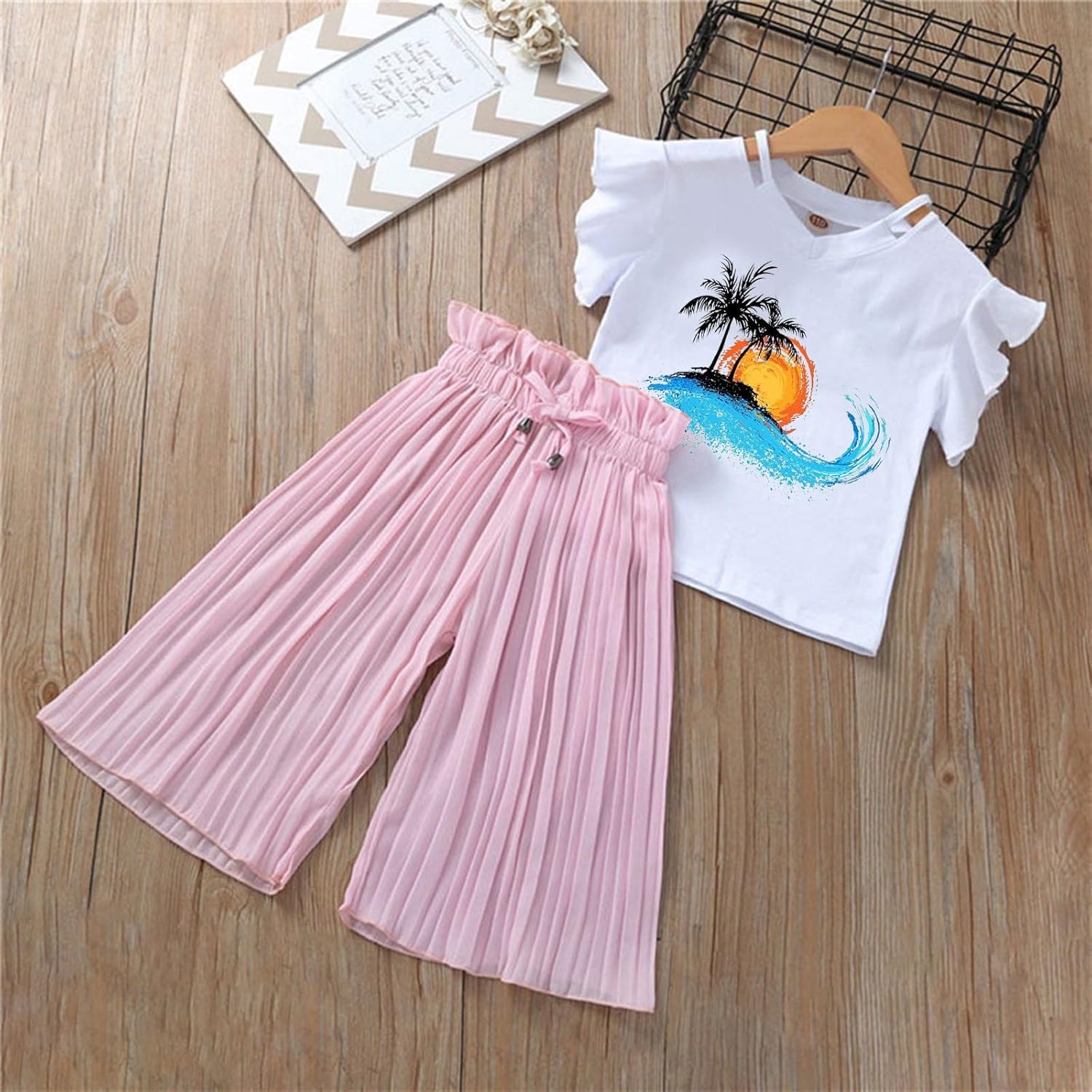 Toddler Girls Summer Sunflower Chiffon Ruched Outfits