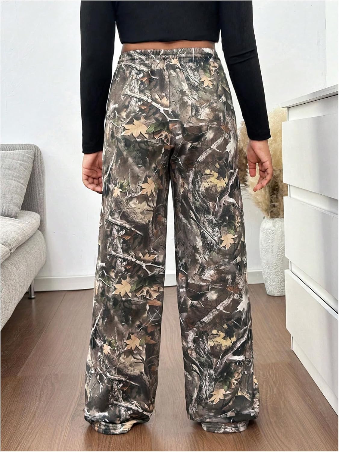 SOLY HUX Camo Print Wide Leg Pants for Girls