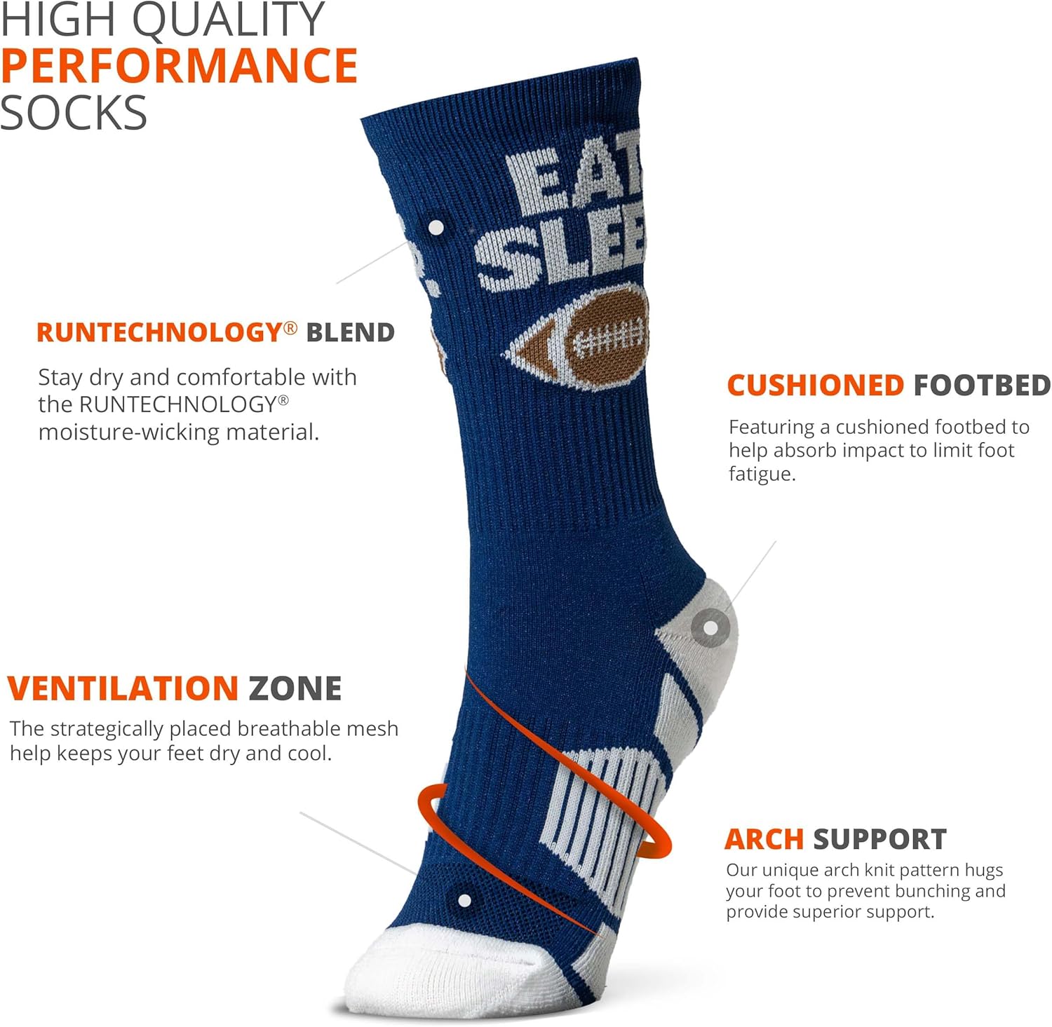 ChalkTalkSPORTS Football Crew Socks - Youth Adult