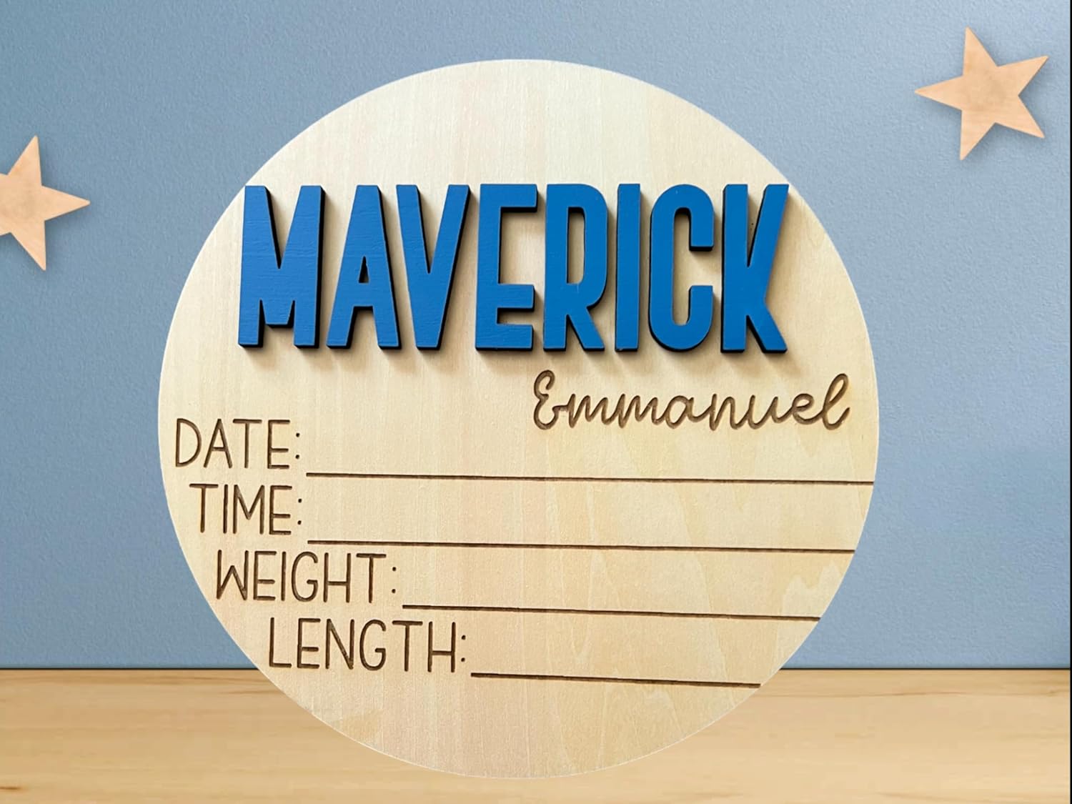 Personalized 3D Baby Name Announcement with Stats and Photo