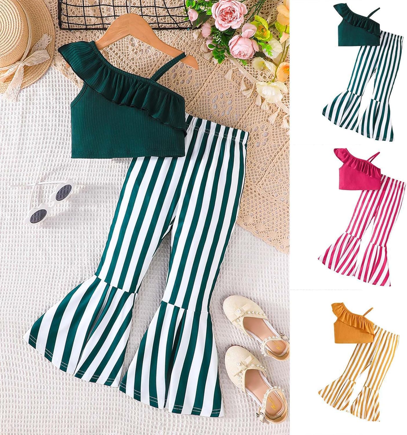 Summer 2 Piece Outfits for Girls 4-8 Years
