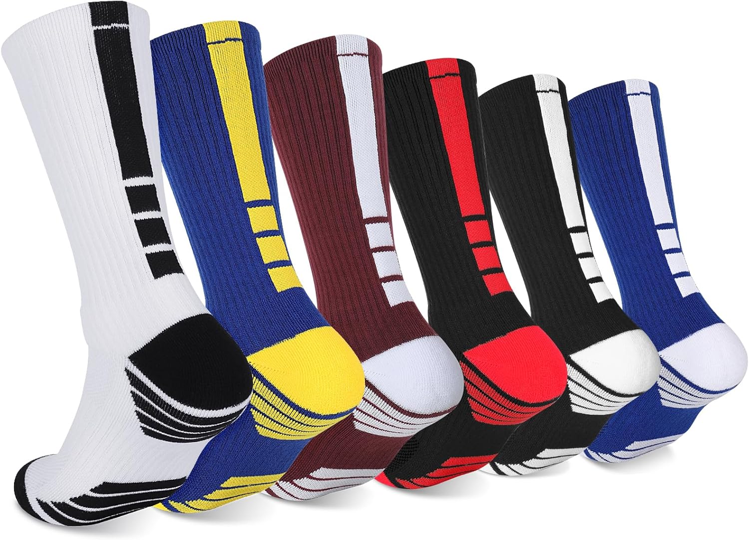 Finerview Elite Basketball Socks for Men 6 Pairs 1