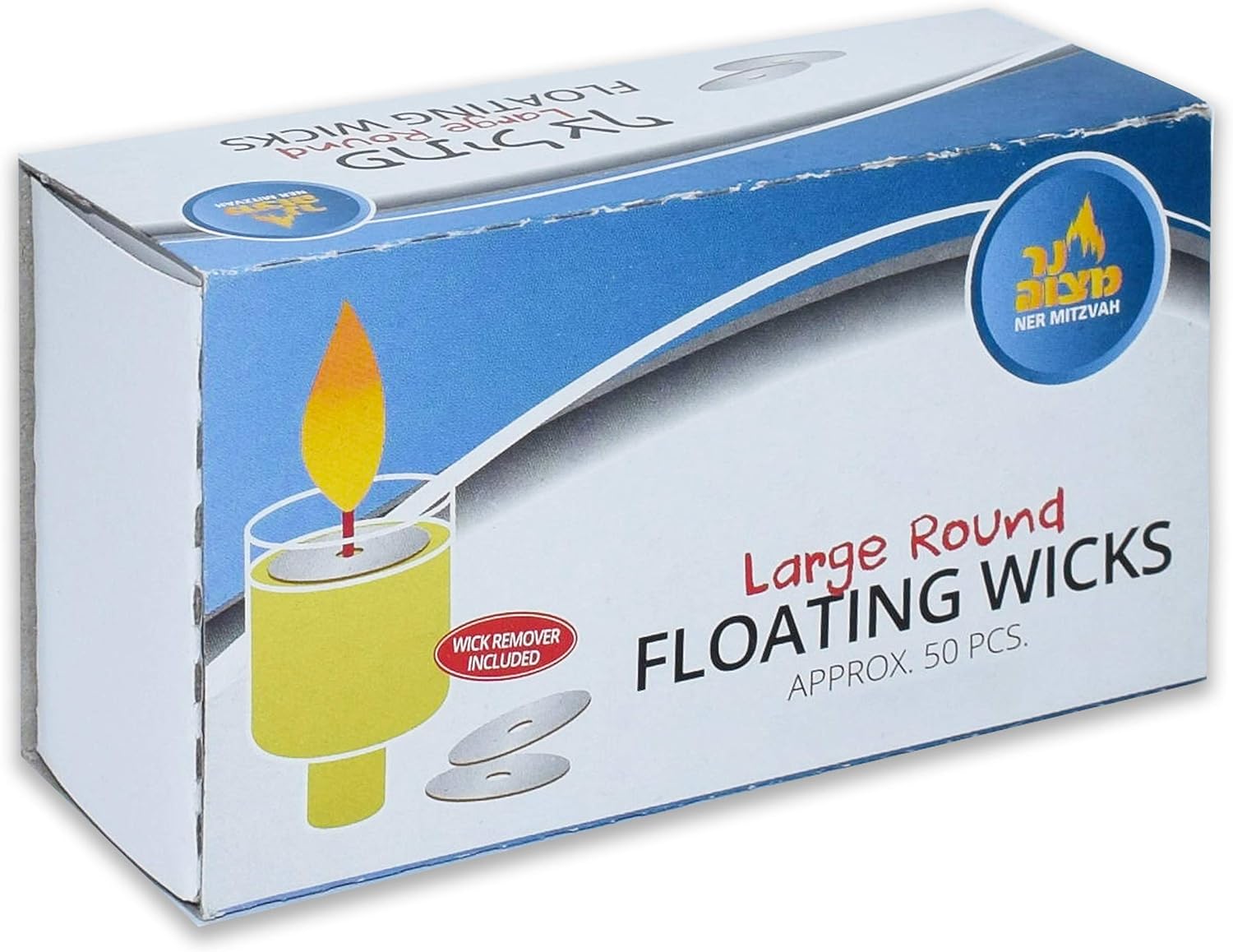 Ner Mitzvah Replacement Wicks for Oil Cups 50 Count