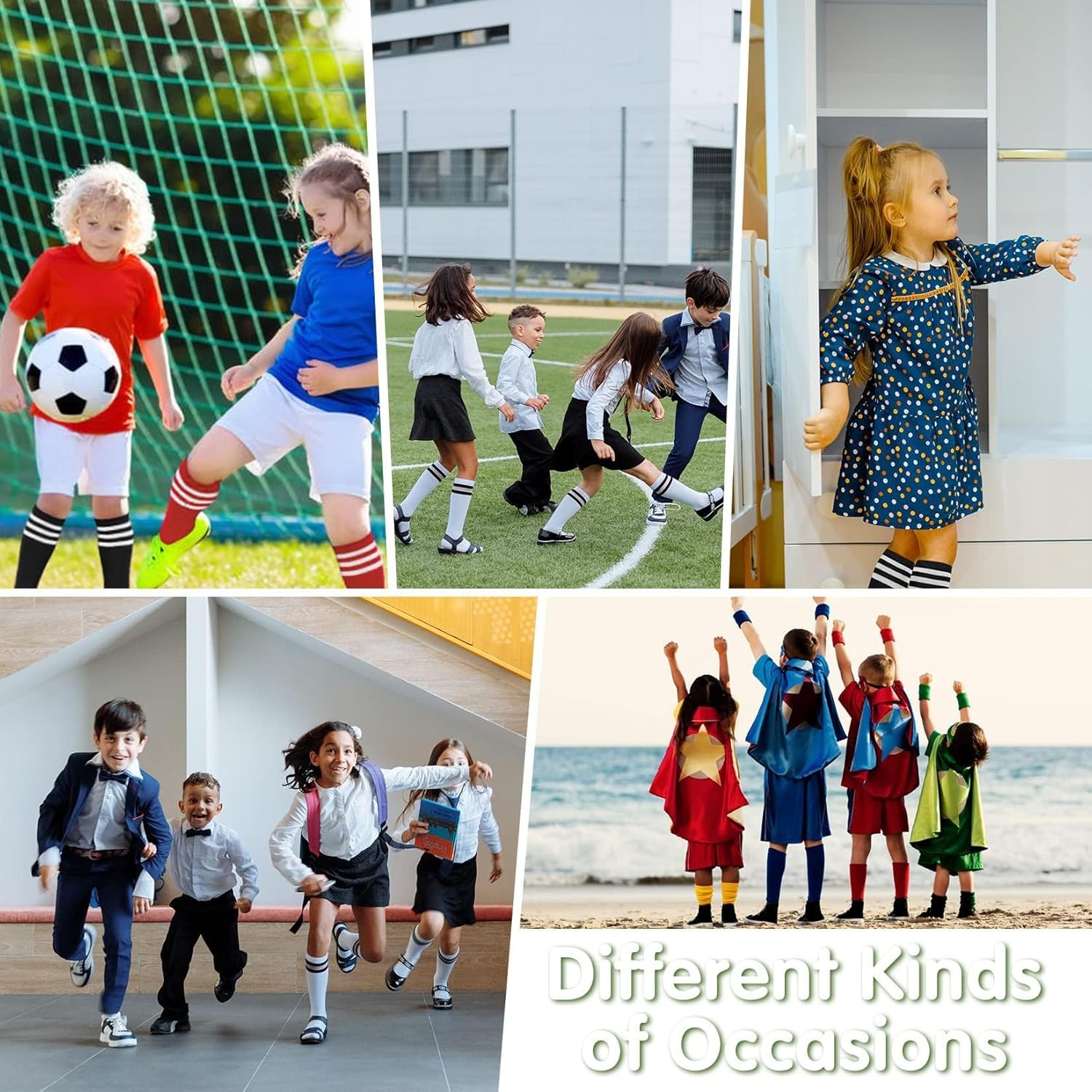 Century Star Striped Soccer Socks for Kids