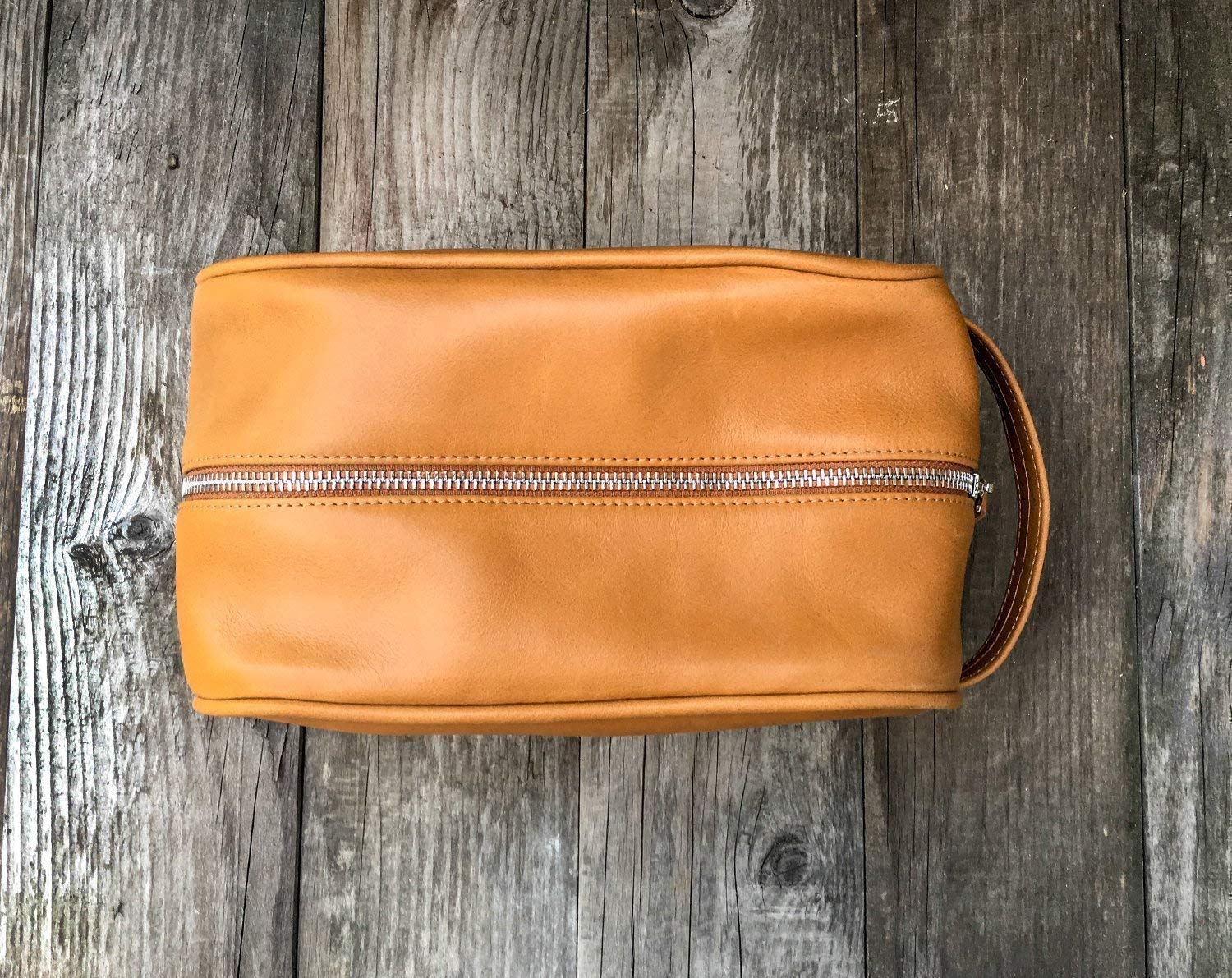 Leather Dopp Kit for Men Personalized Travel Organizer