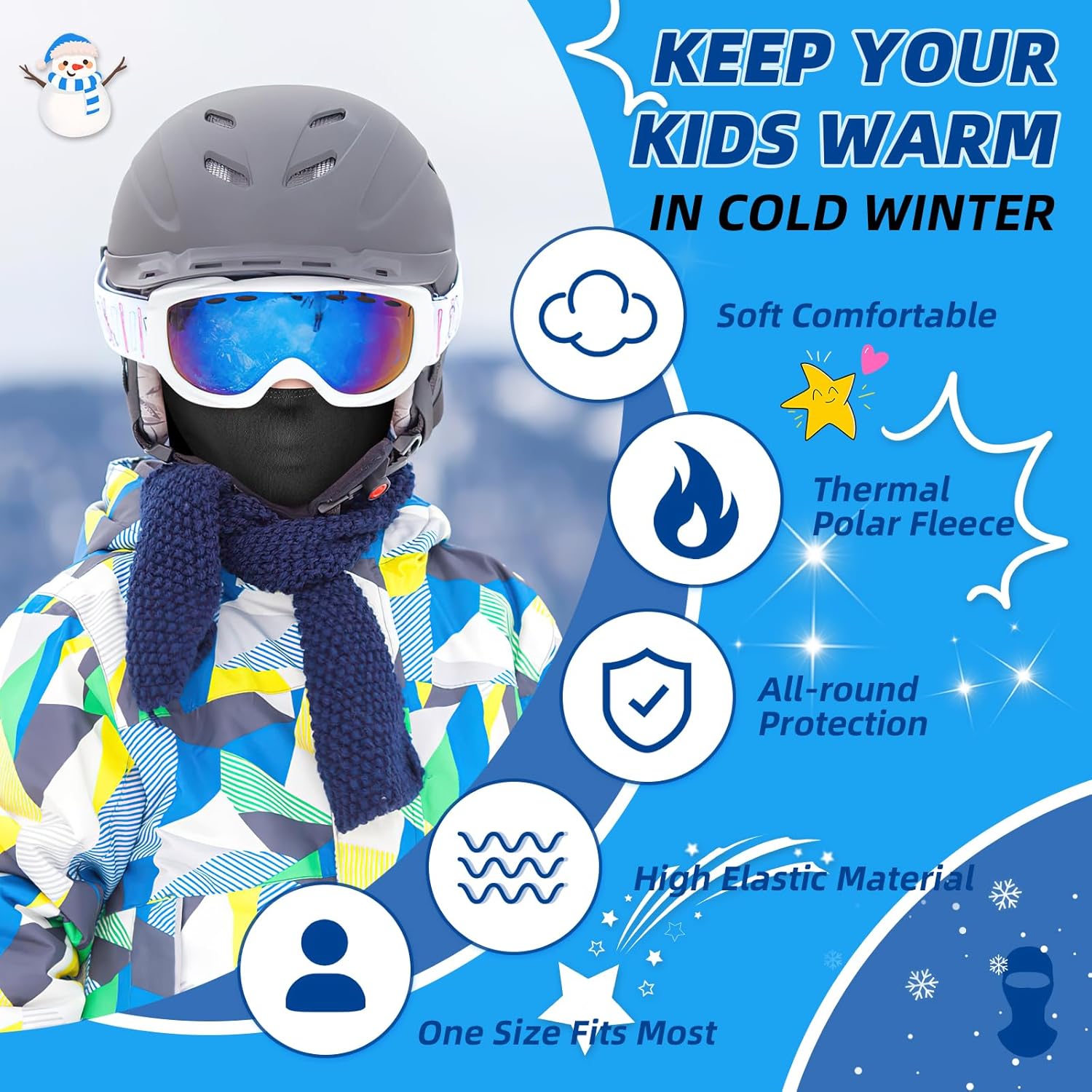 ICOCOPRO Kids Balaclava Windproof Thermal Face Mask