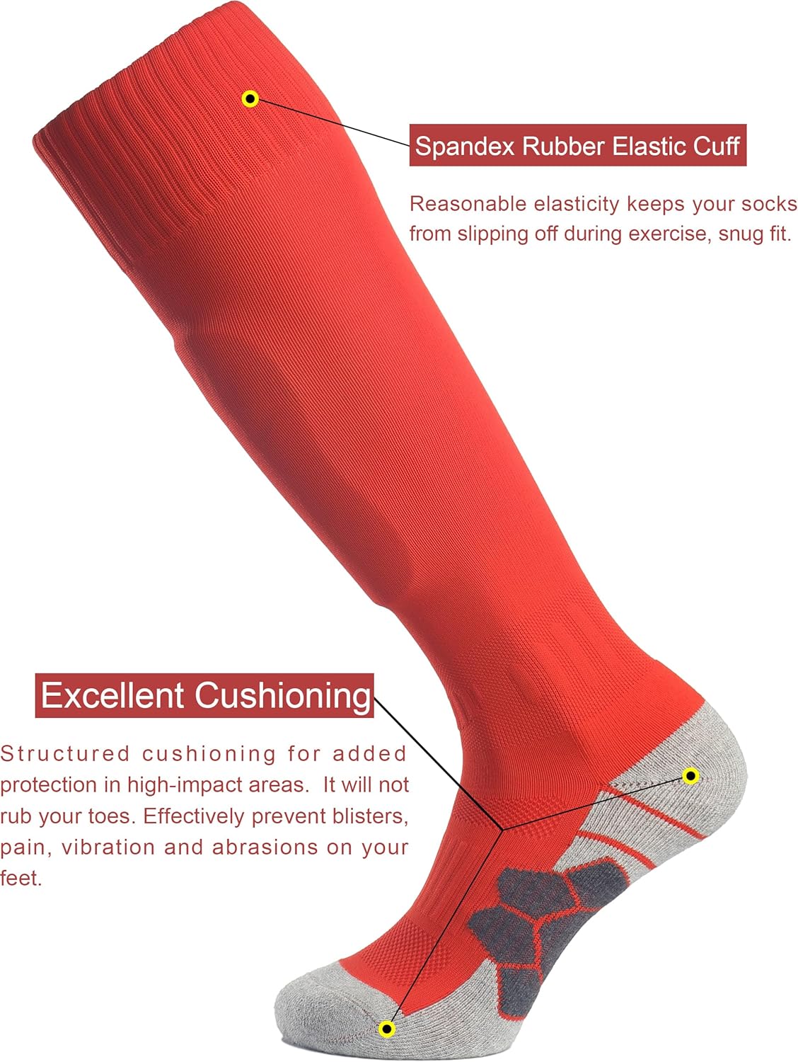 APTESOL Knee High Sport Socks 1-5 Pairs for All Ages