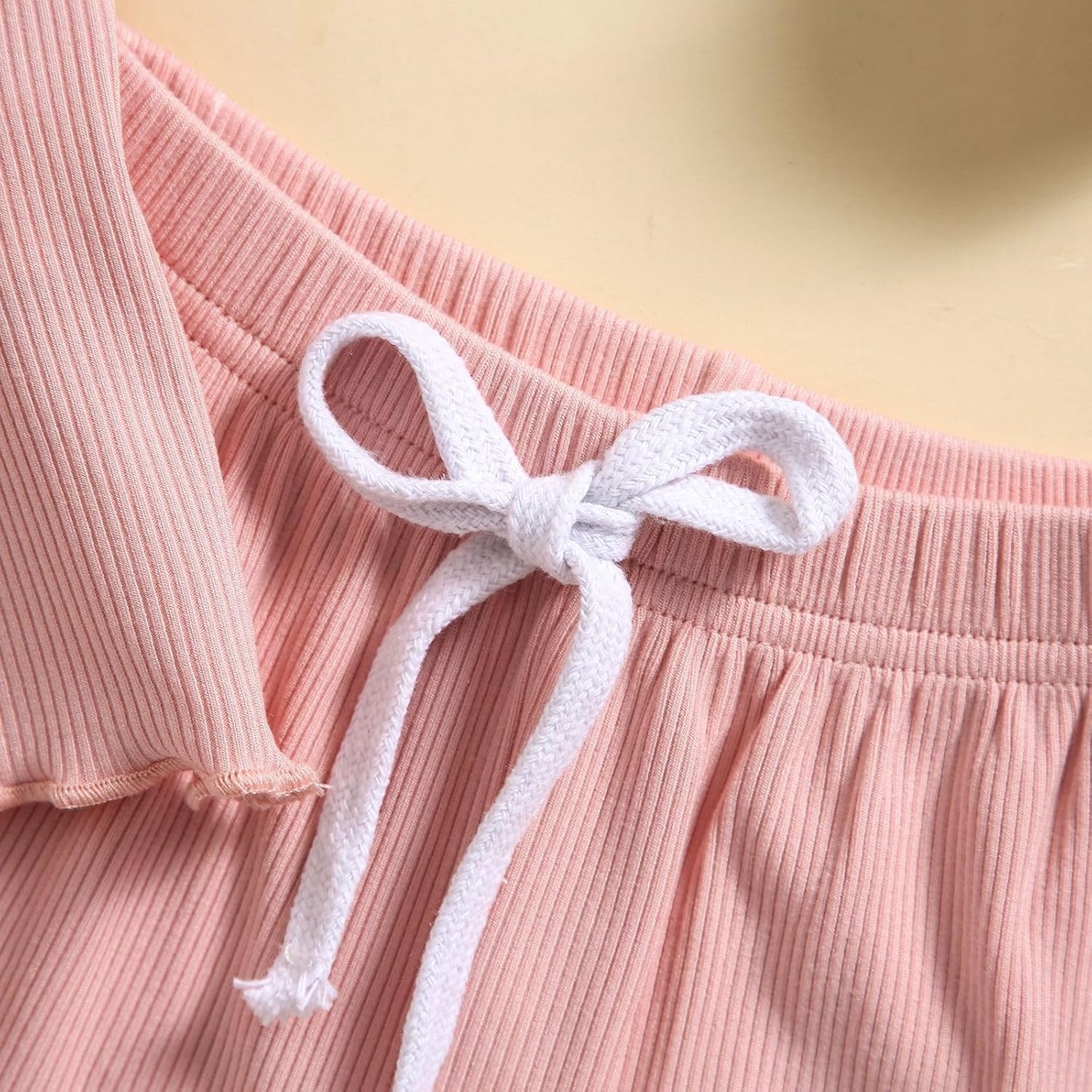Toddler Girls 2PCS Summer Short Sleeve Solid Tops Shorts Outfit