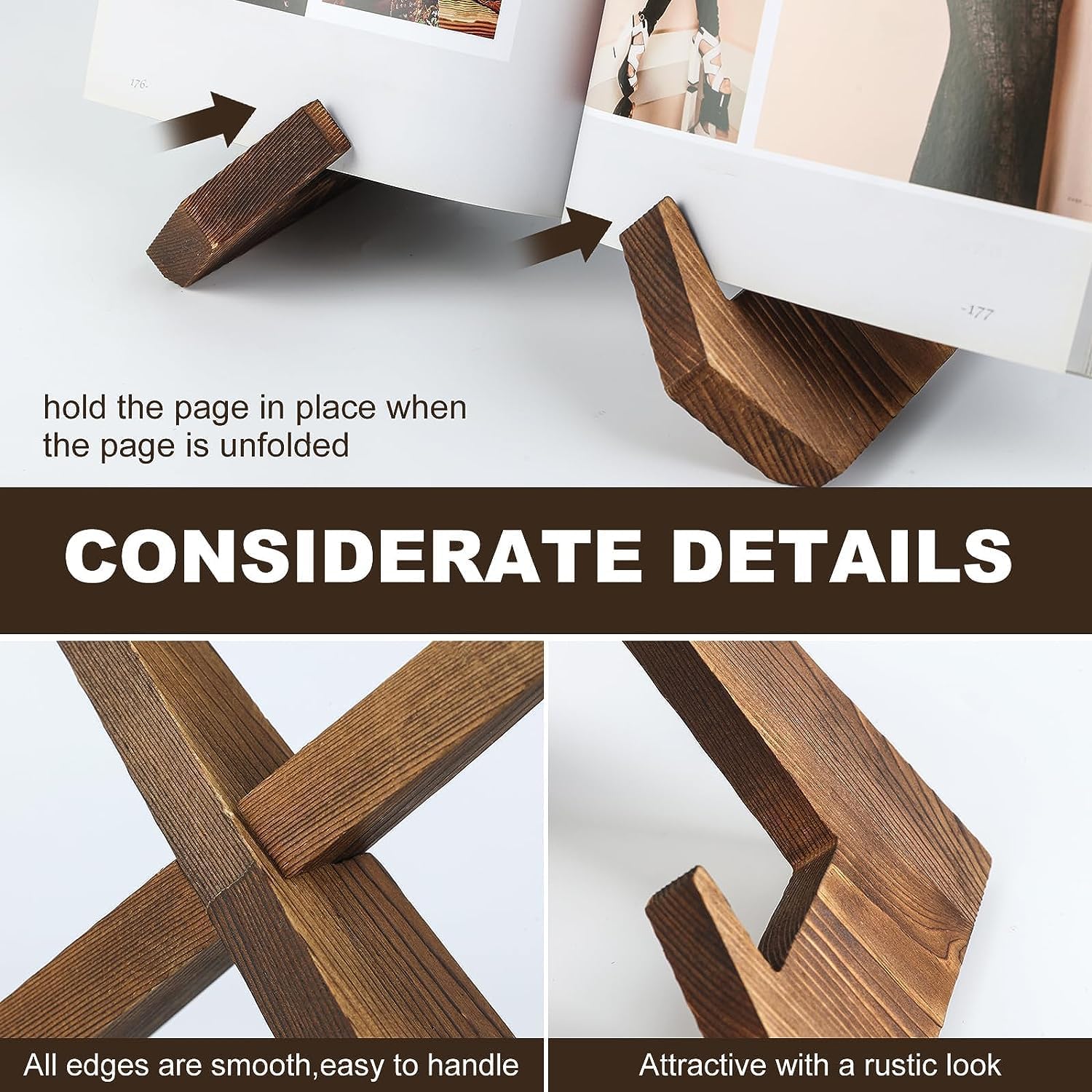3 Pack Plate Stand Display - 65 Inch Wooden Easel Holder