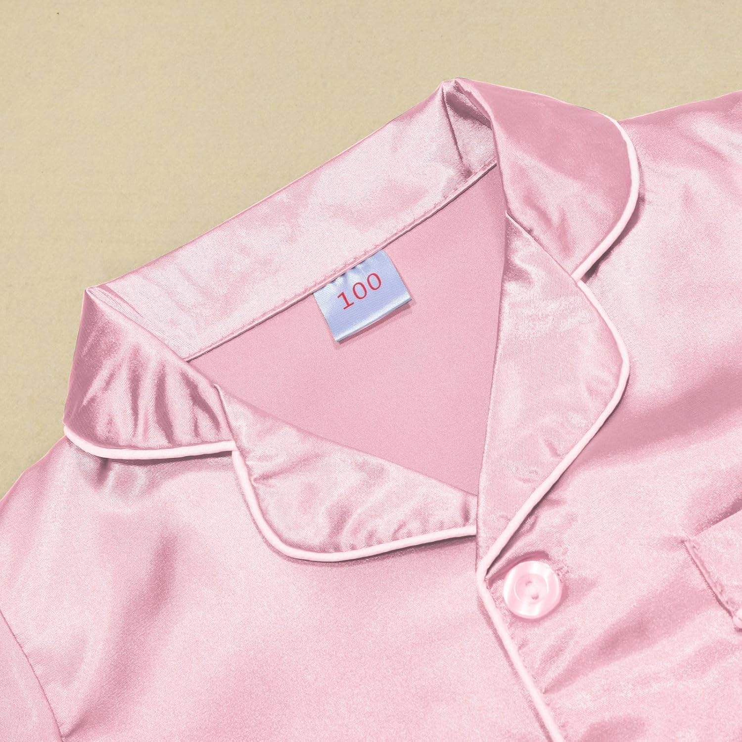 Kids Satin Pajama Set - Button Down Sleep Shirt and Long Pants