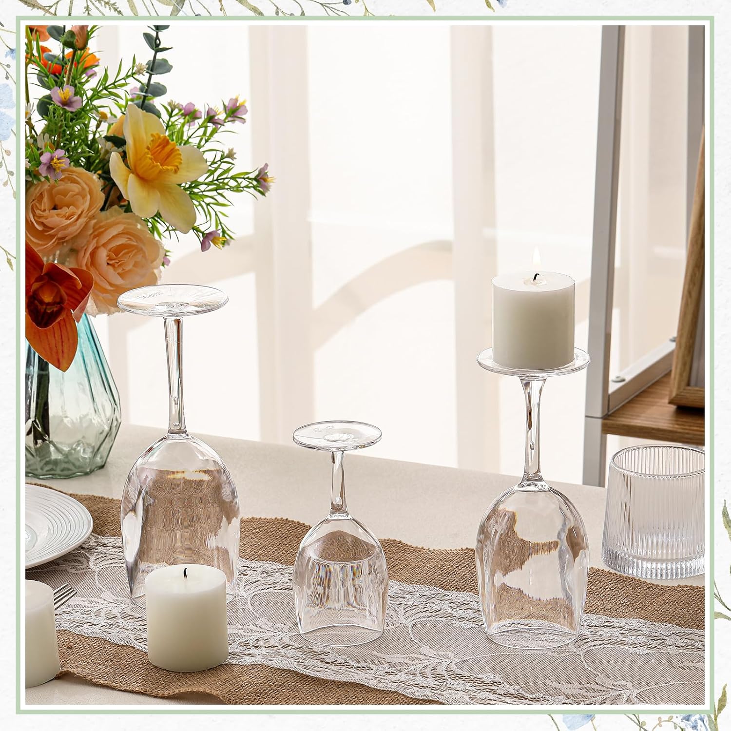 Yaomiao 3-Piece Candlestick Holders Set