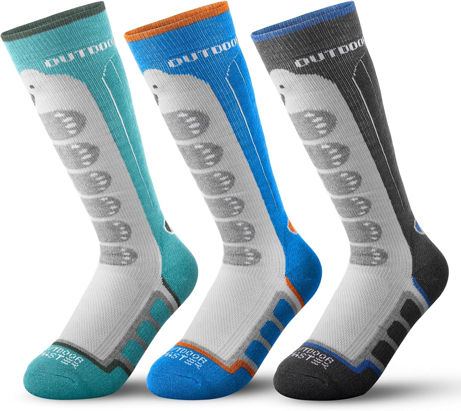 OutdoorMaster Kids Ski Socks 23 Pack Merino Wool 1