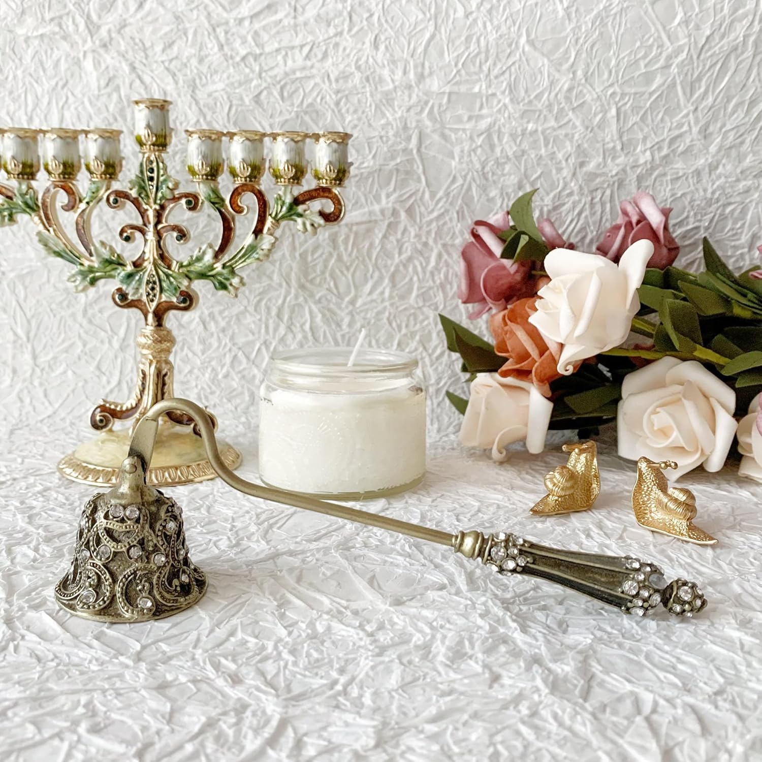 Pasiir Candle Snuffer Decorative Metal Candle Extinguisher Tool