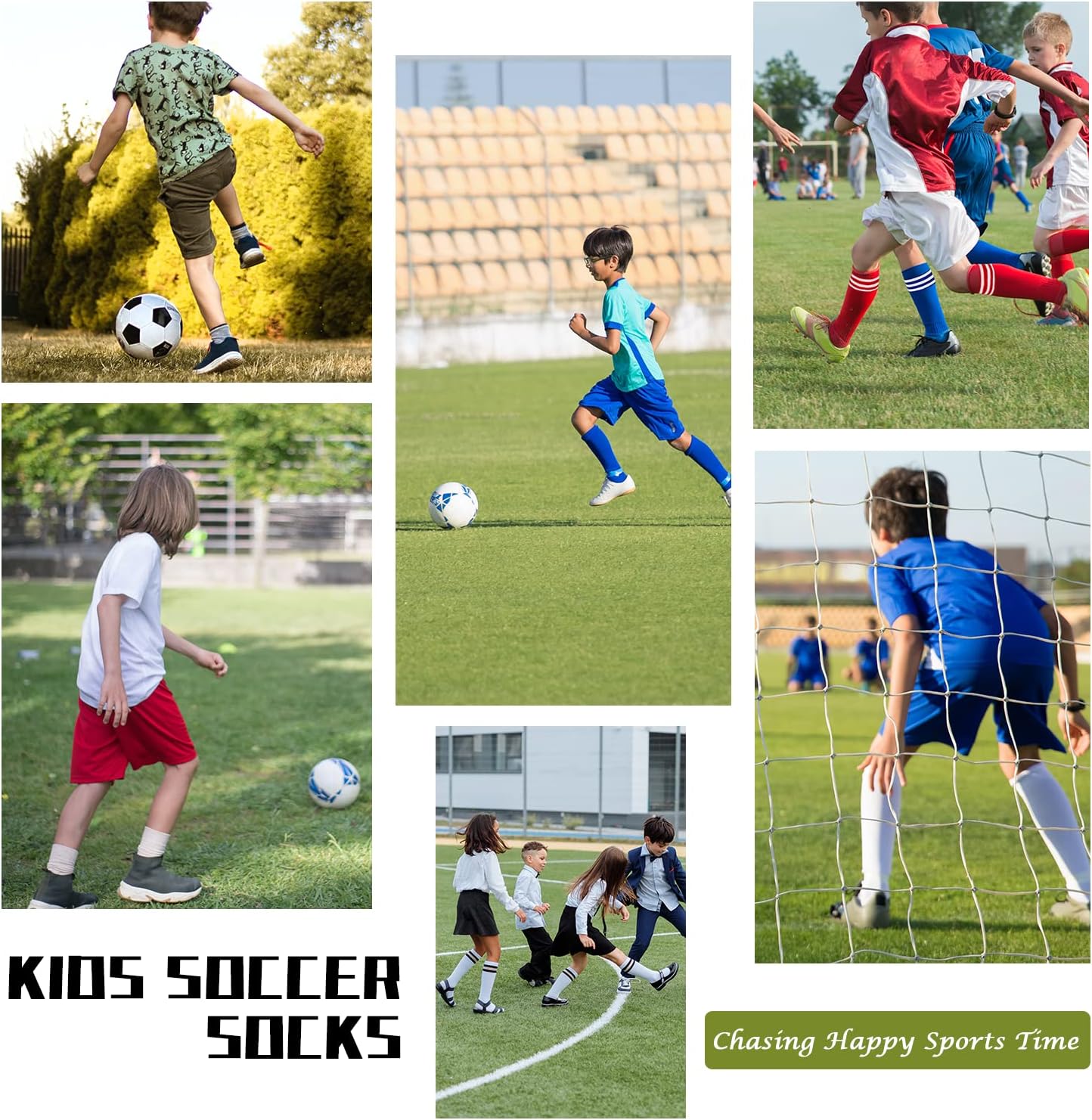 Zando Knee High Tube Socks for Kids Soccer Sports