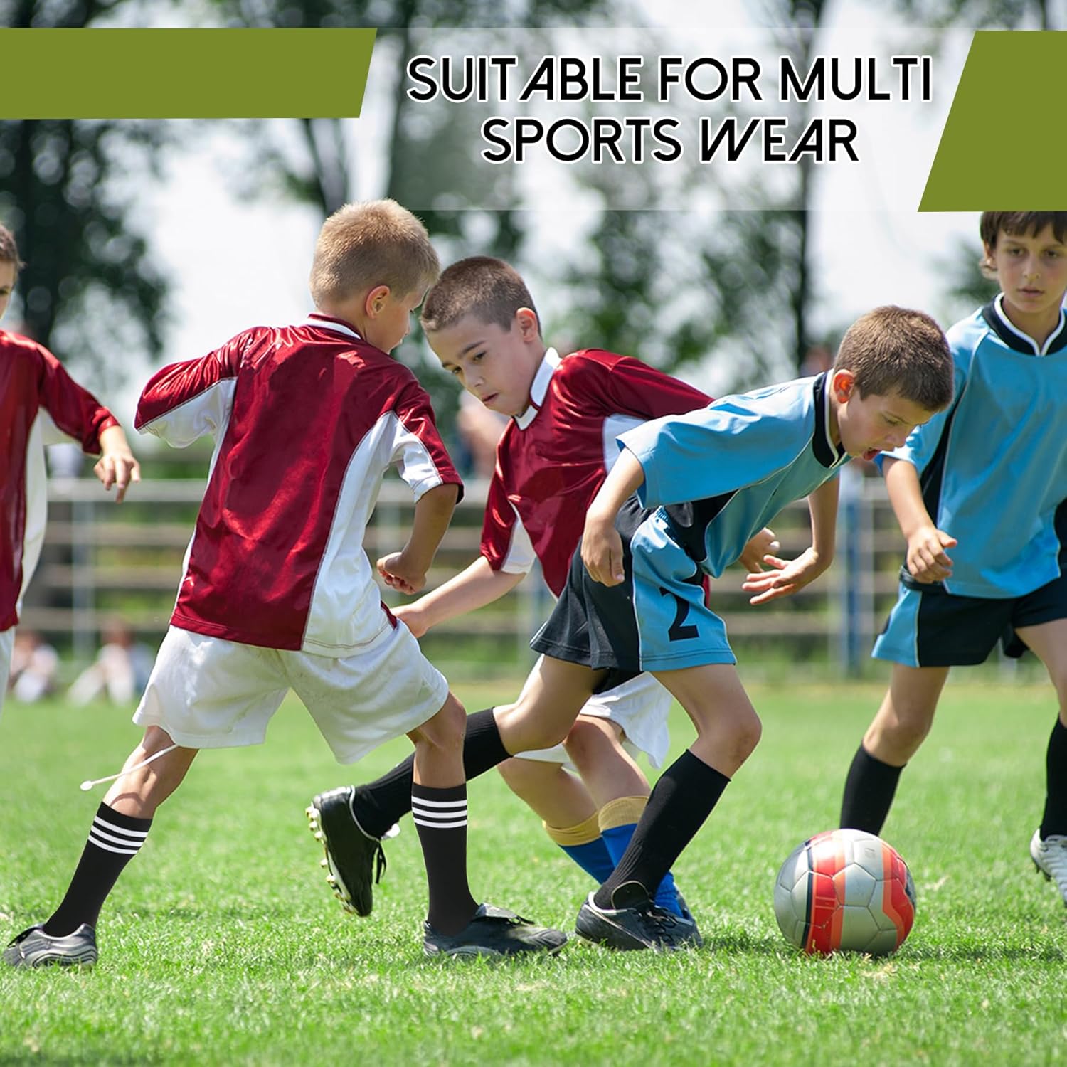 Zando Knee High Tube Socks for Kids Soccer Sports