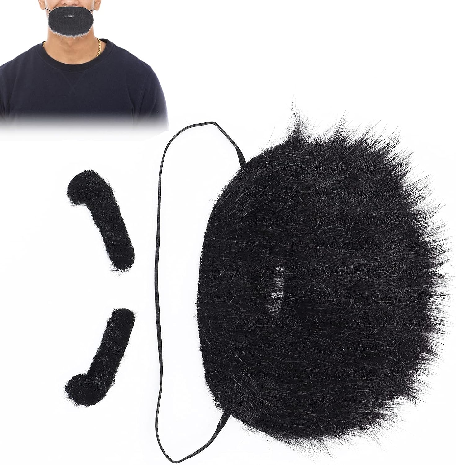 Balit Plush Beard Eyebrows Costume Accessory Blue Card