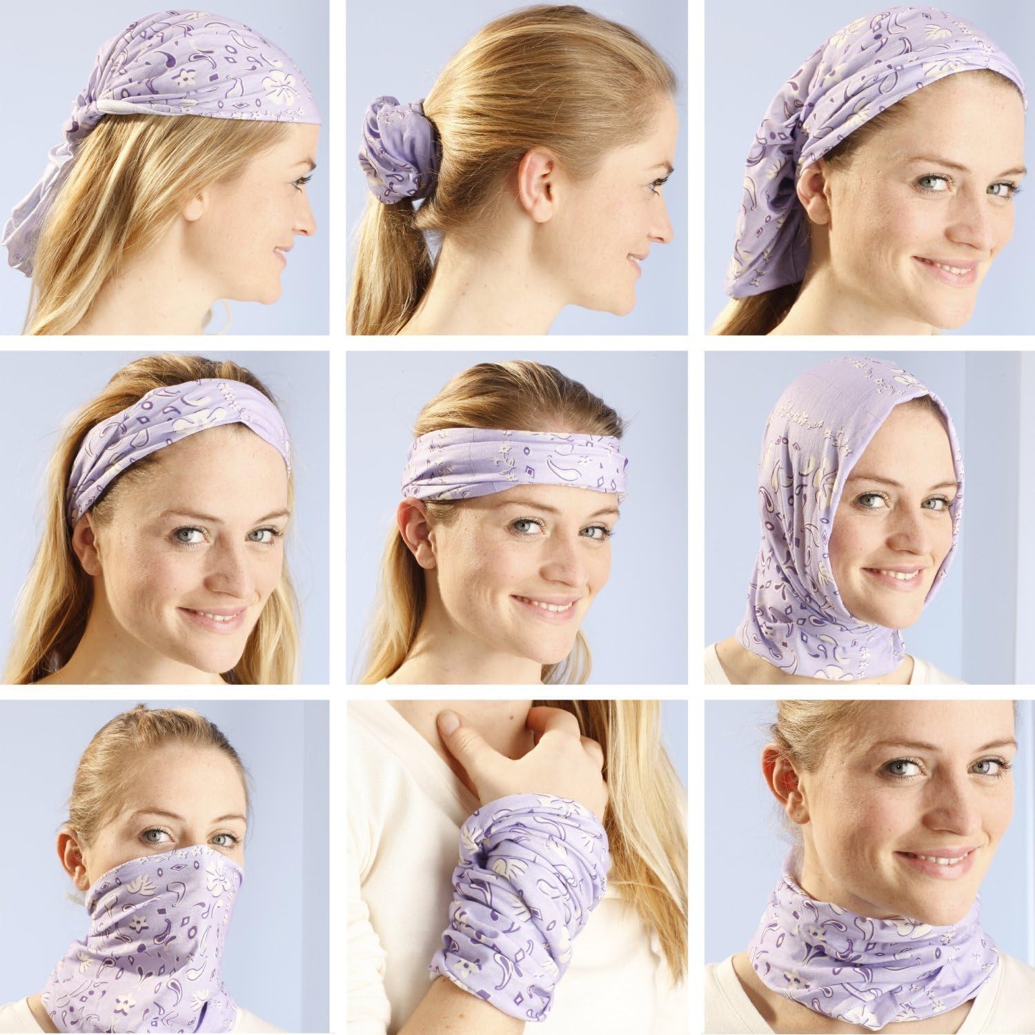KALILY 12PCS Headband Bandana - Face Shield Headwrap Scarf Neck Gaiter Hair Band 1
