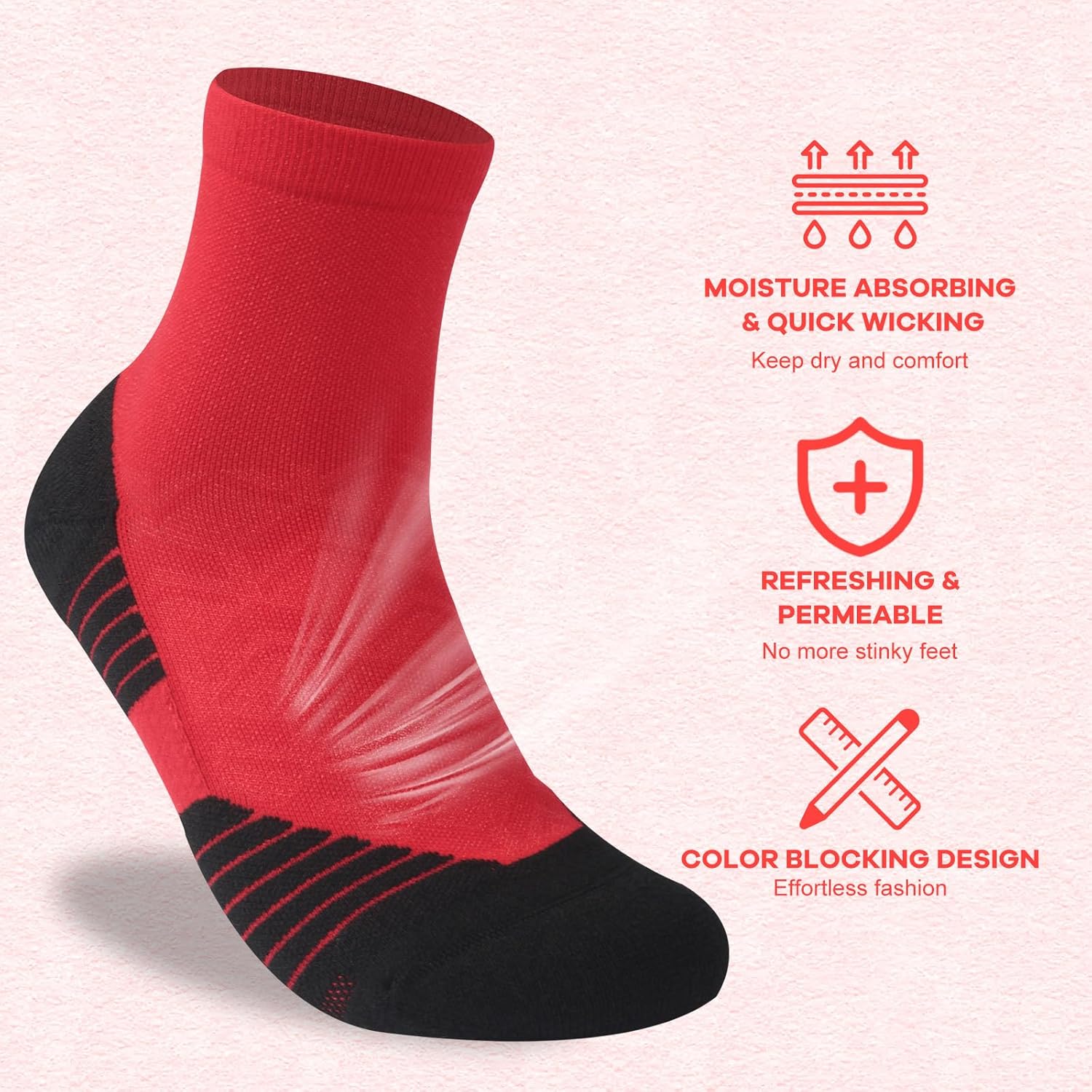 NIcool Cycling Socks for Men Women Bright Crew Socks
