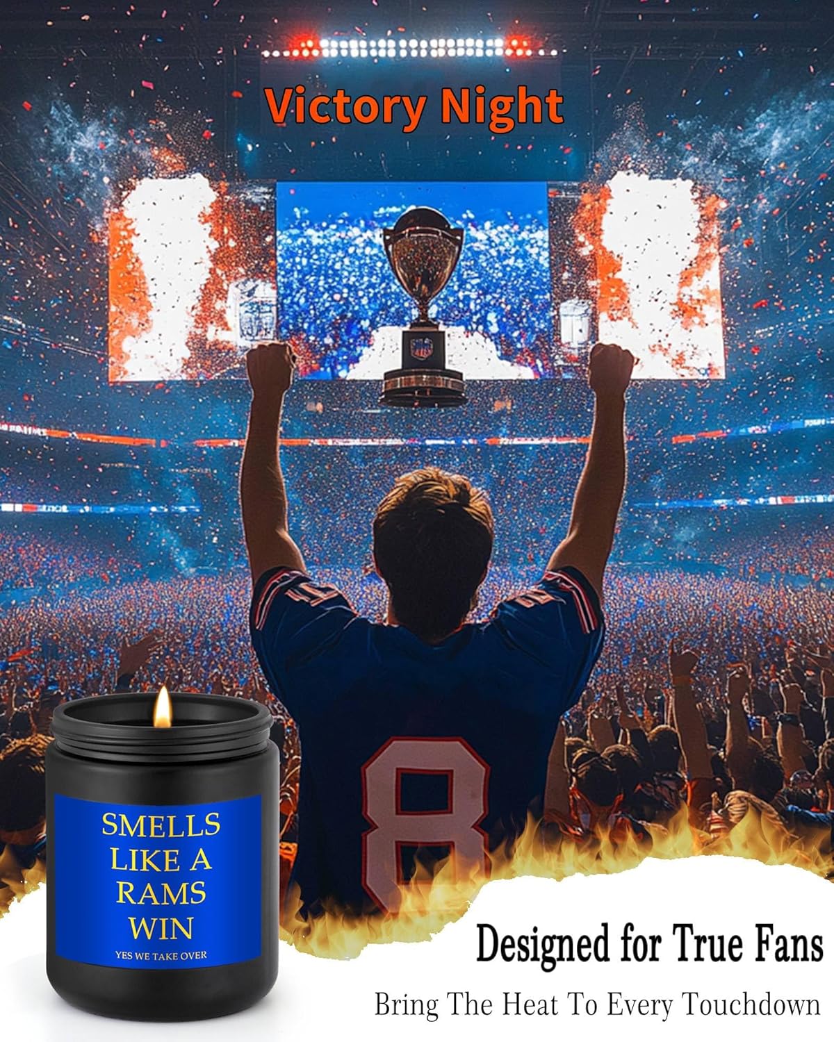 OICEME Football Themed Scented Candle Jar Decor