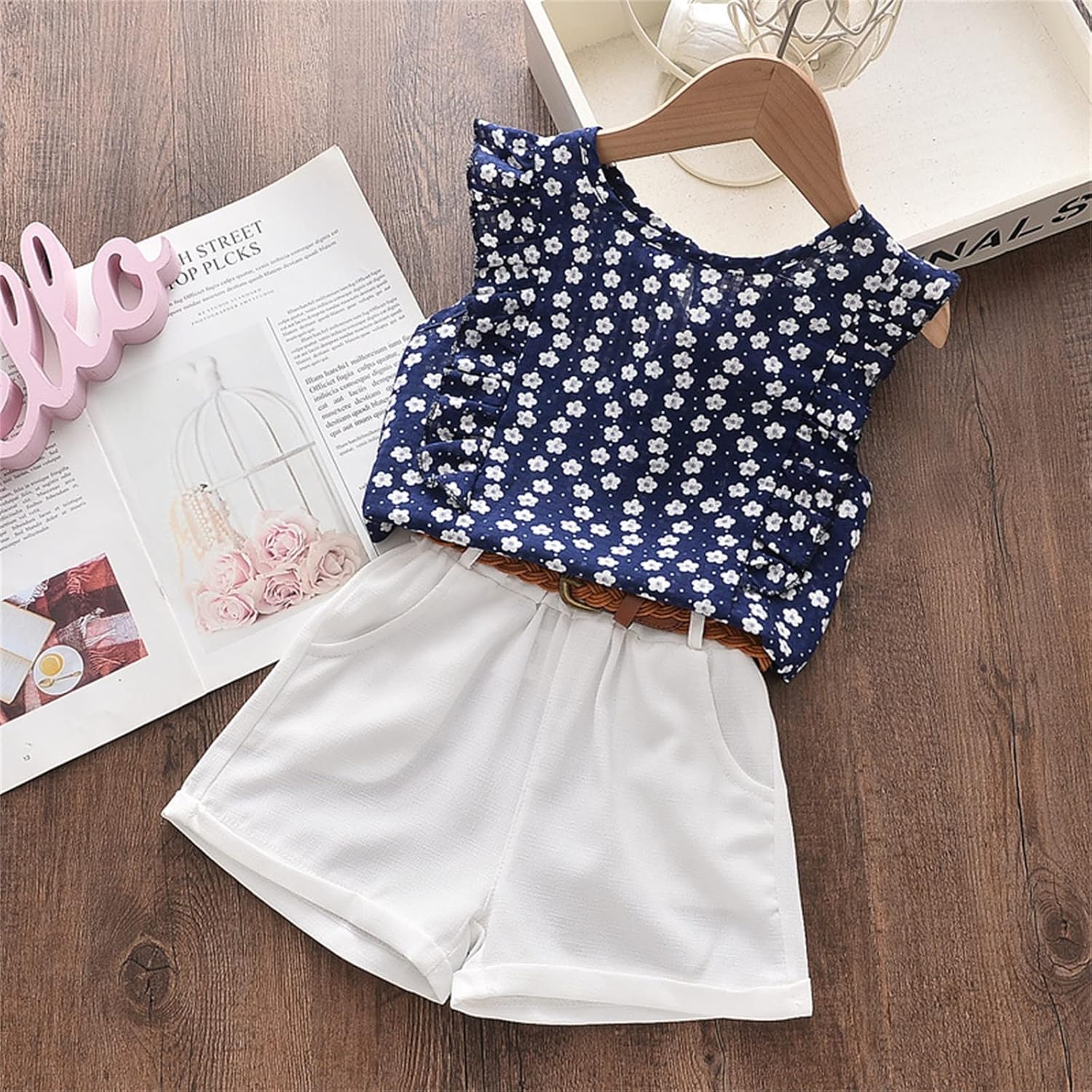 Floral Patchwork Shorts Set for Girls 2025