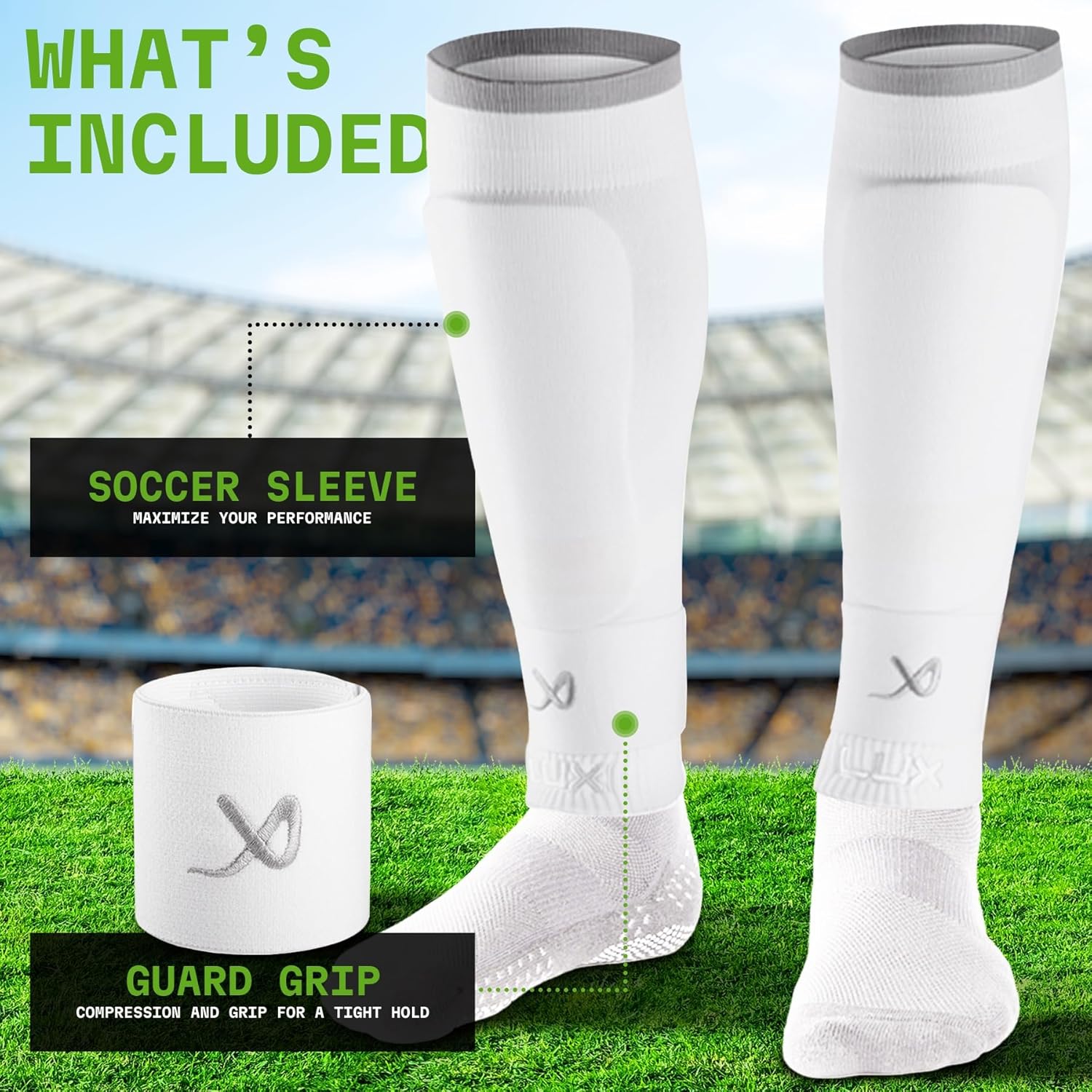 LUX Soccer Sleeves with Guard Stays for Men and Boys
