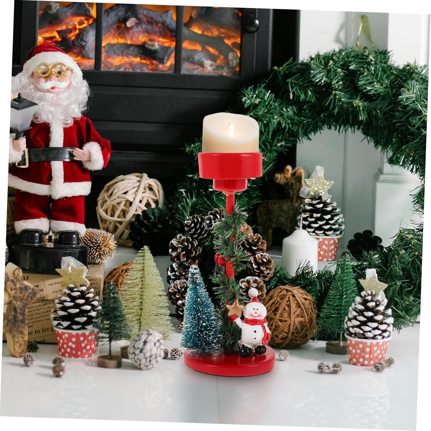 GRIRIW Christmas Snowman Candle Holder