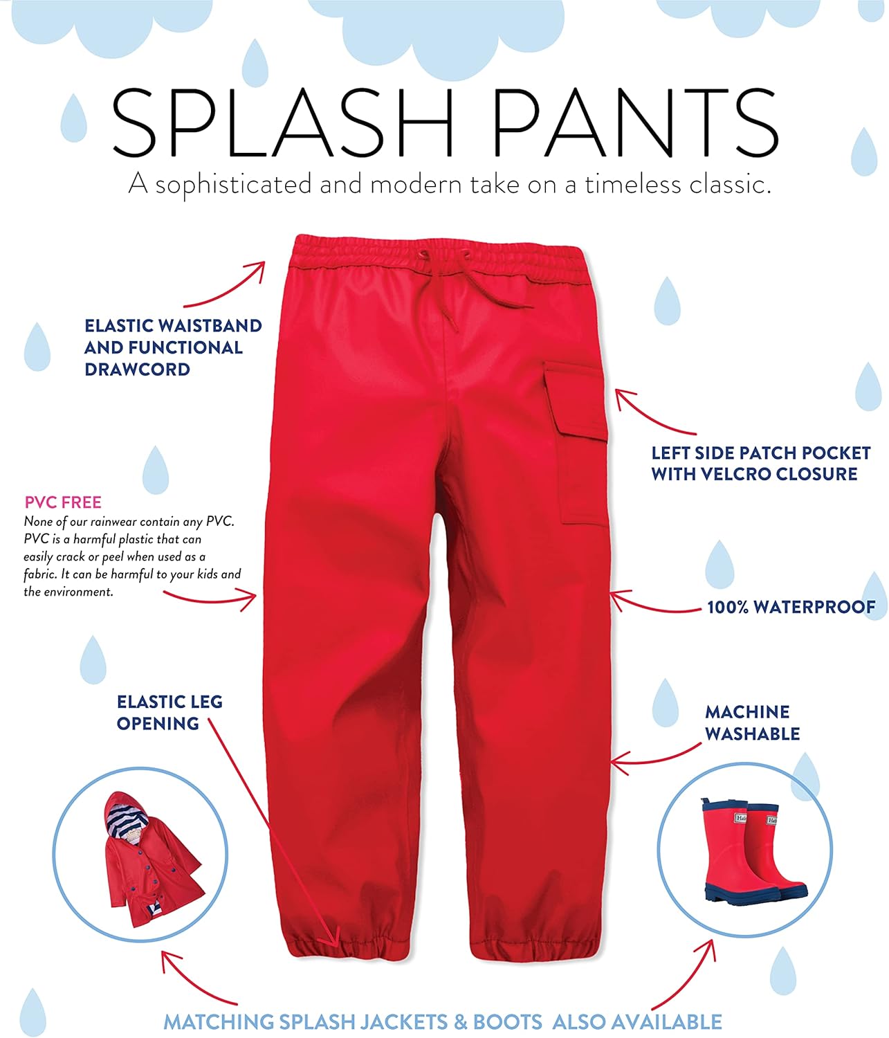 Hatley Kids Waterproof Rain Pants