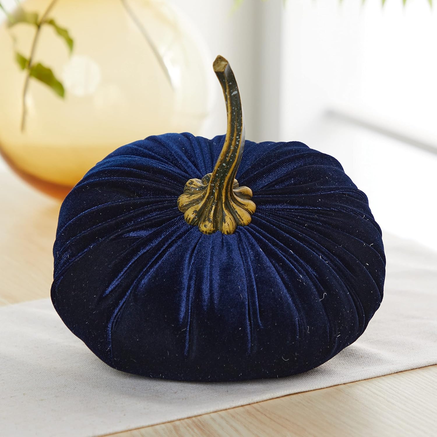 Set of 3 Velvet Pumpkins Baby Shower Decor