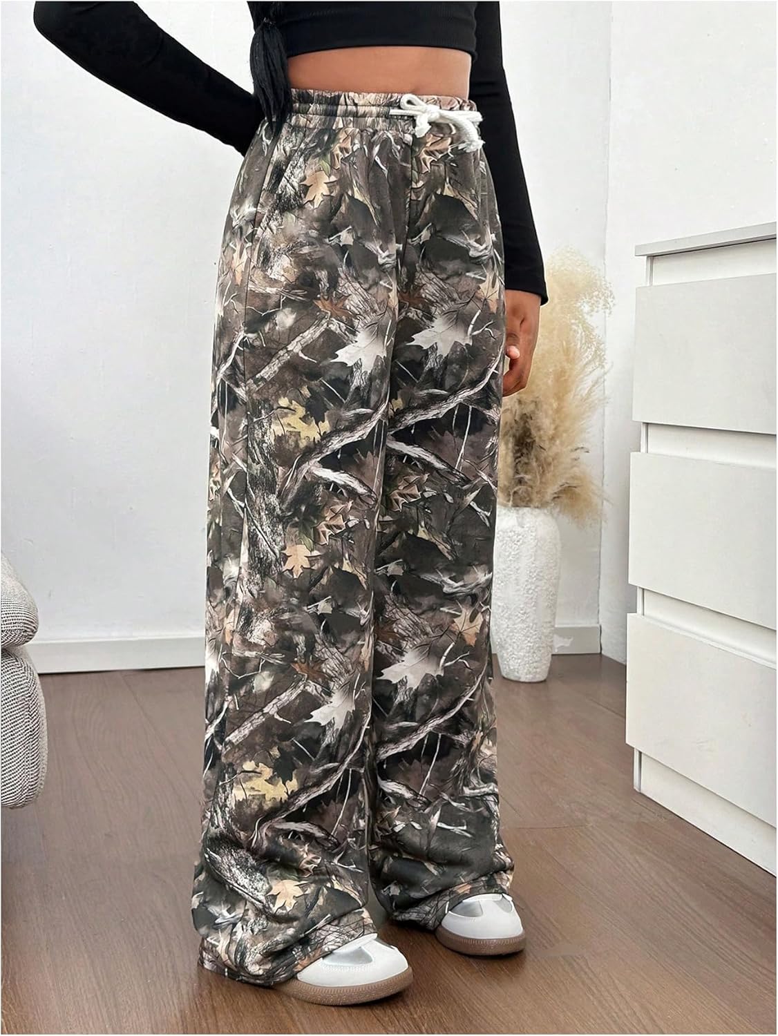 SOLY HUX Camo Print Wide Leg Pants for Girls