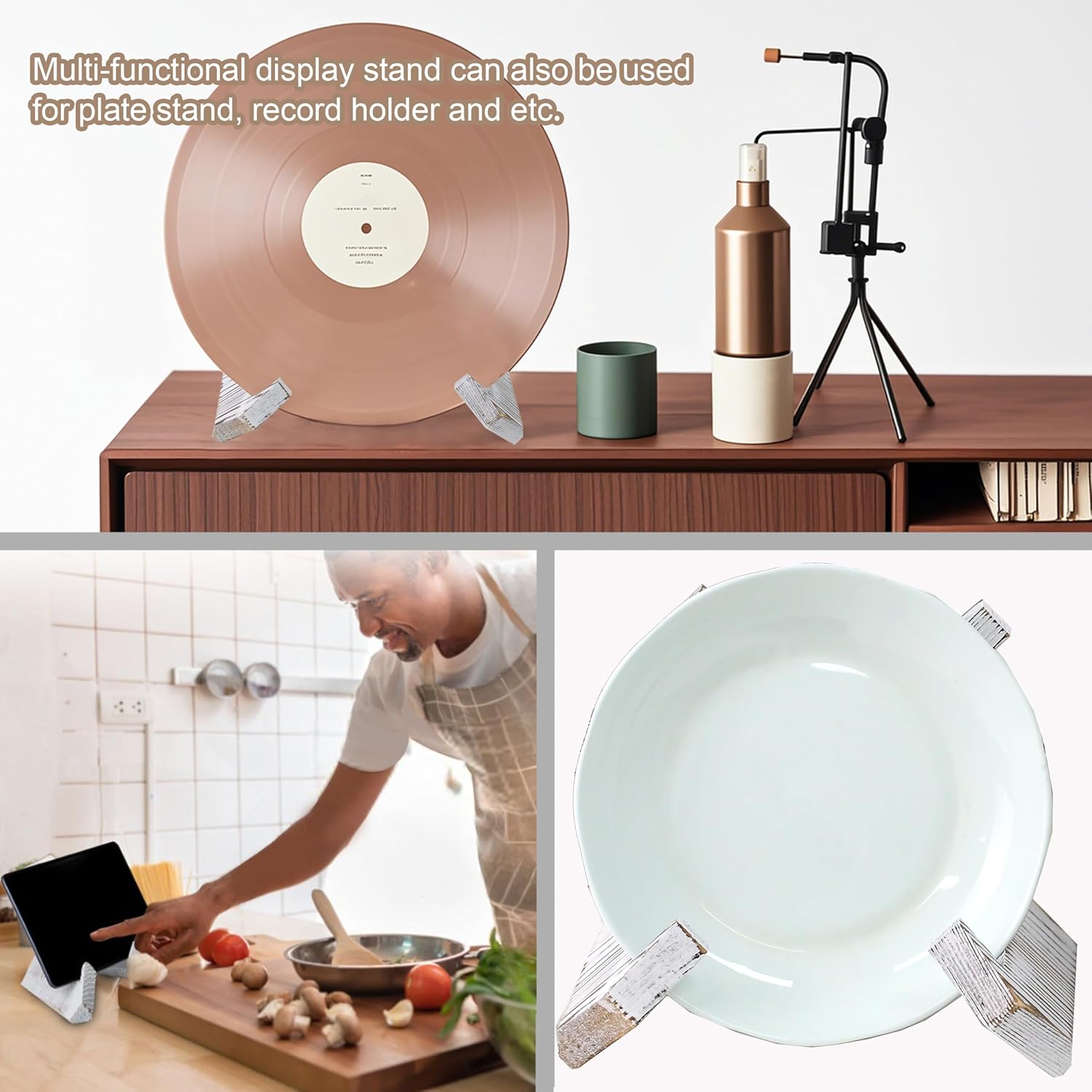 Buyongwant 2 Pack 65 Inch Wooden Plate Stand for Display